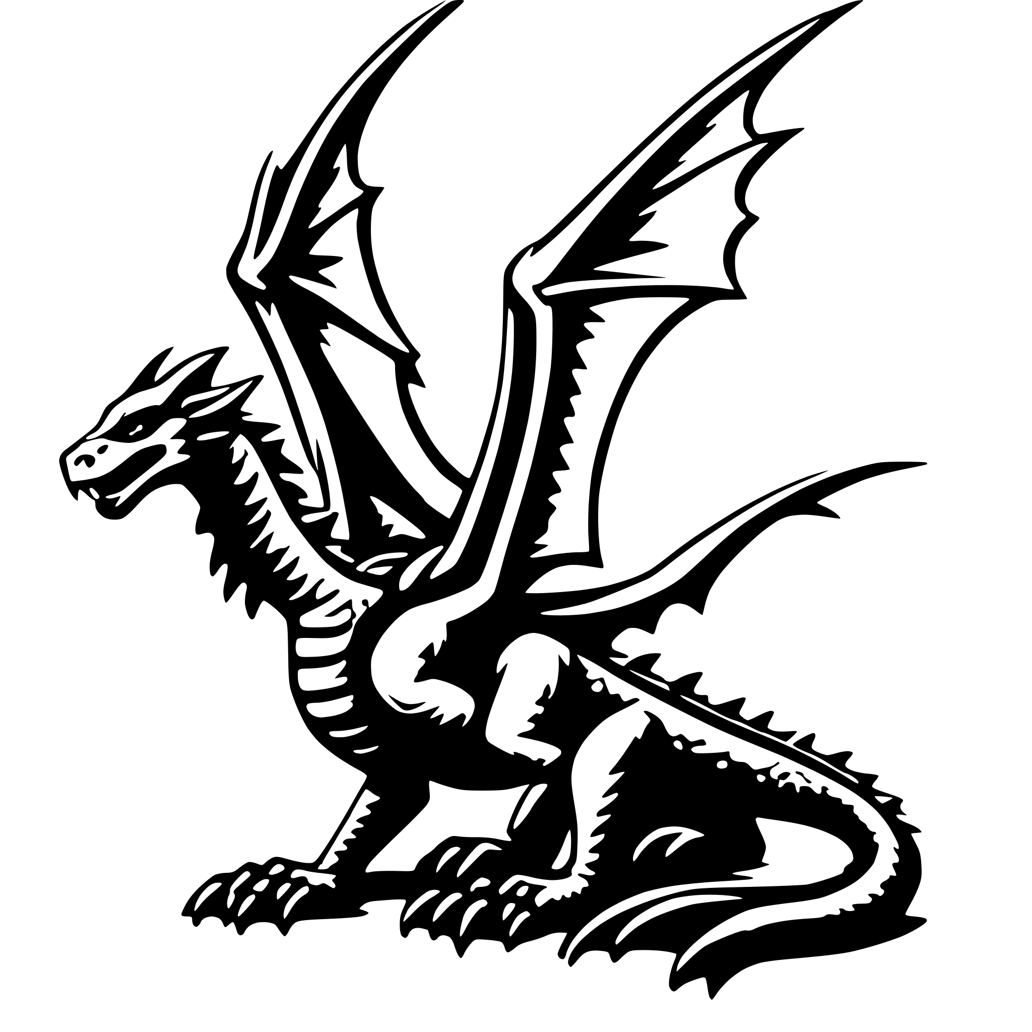 AI-generated SVG of 'Uniquement une aile de dragon'