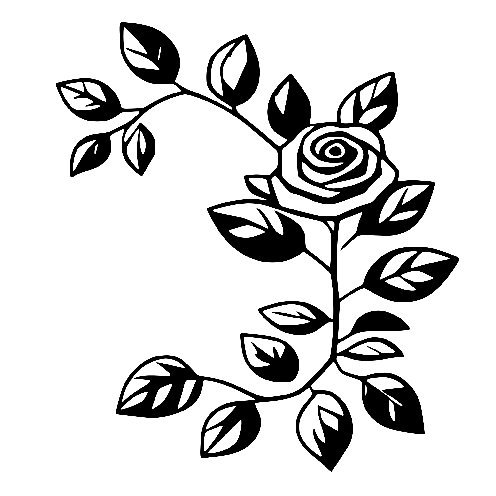 AI-generated SVG of 'rose vine'