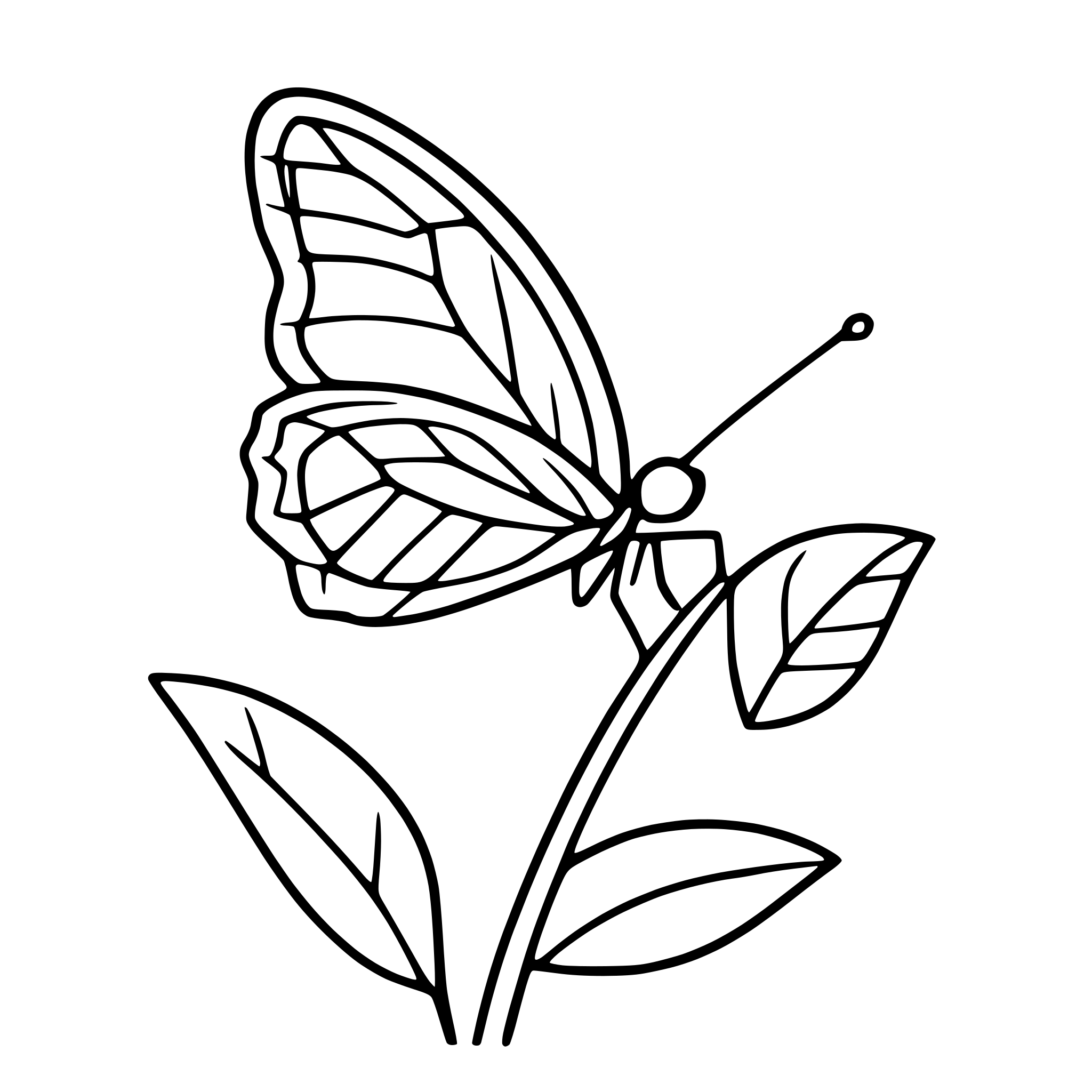 AI-generated SVG of 'butterfly landing on flower'