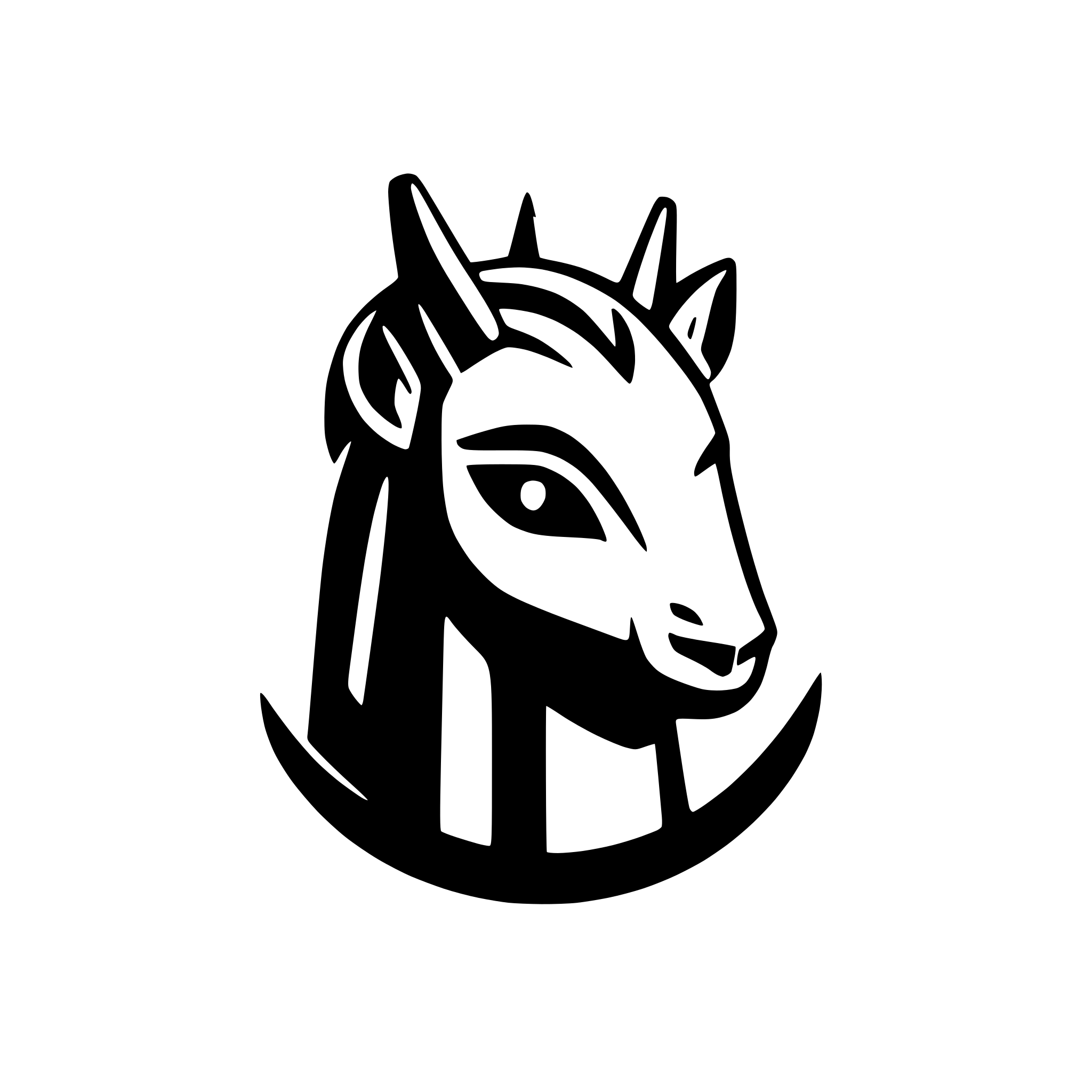 AI-generated SVG of 'symmetric lama head'