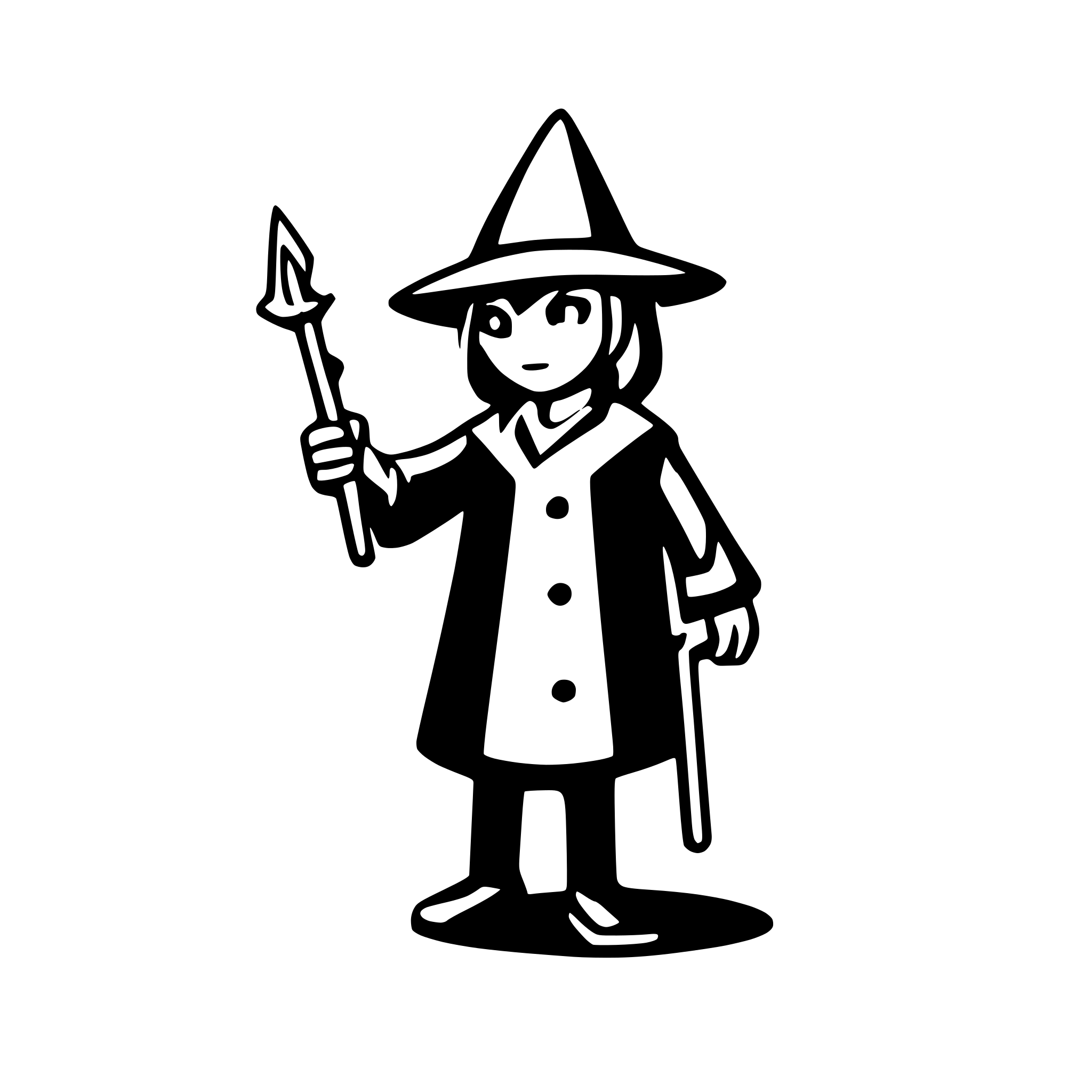 AI-generated SVG of 'wizard holding a magic wand'