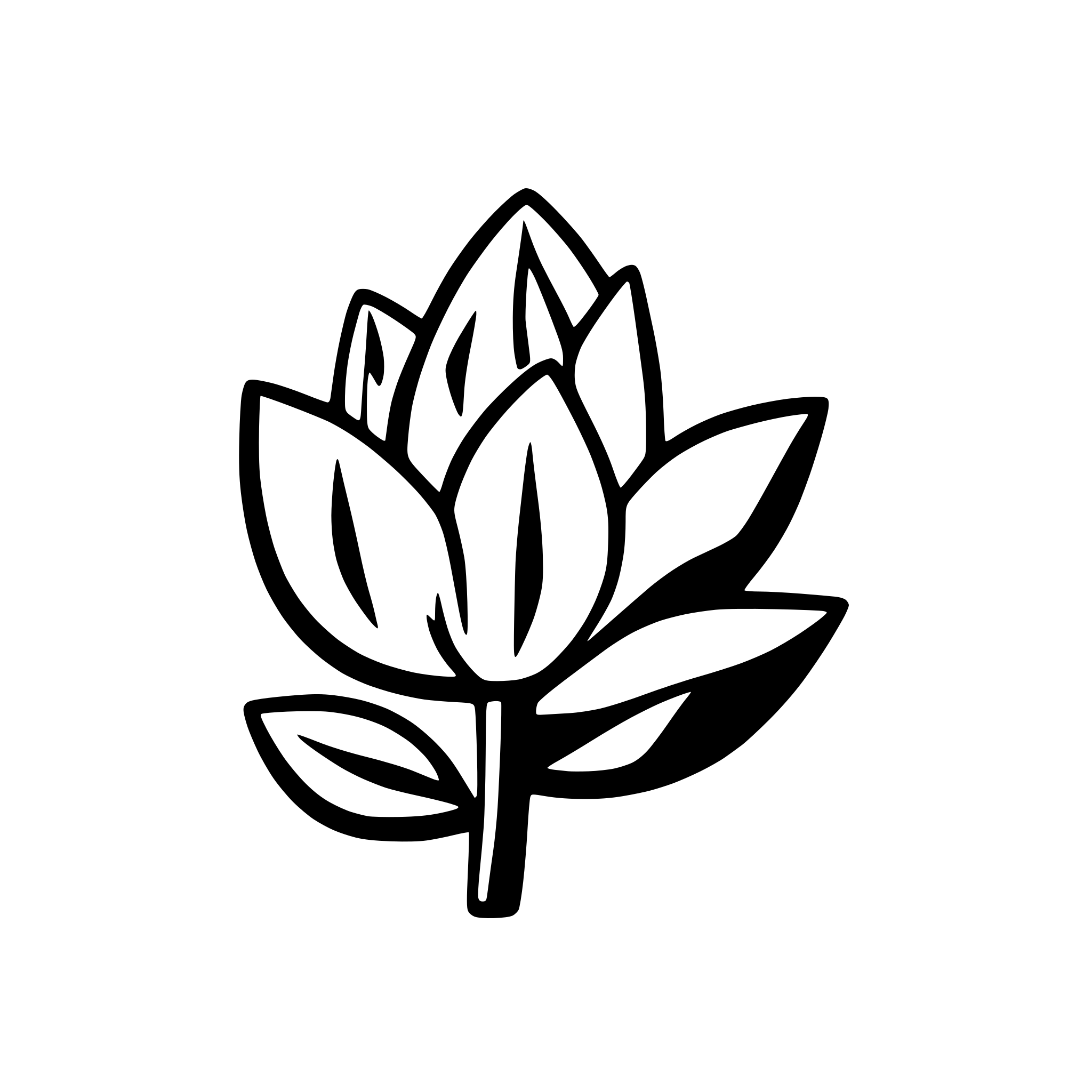AI-generated SVG of a water lily bud simple outline