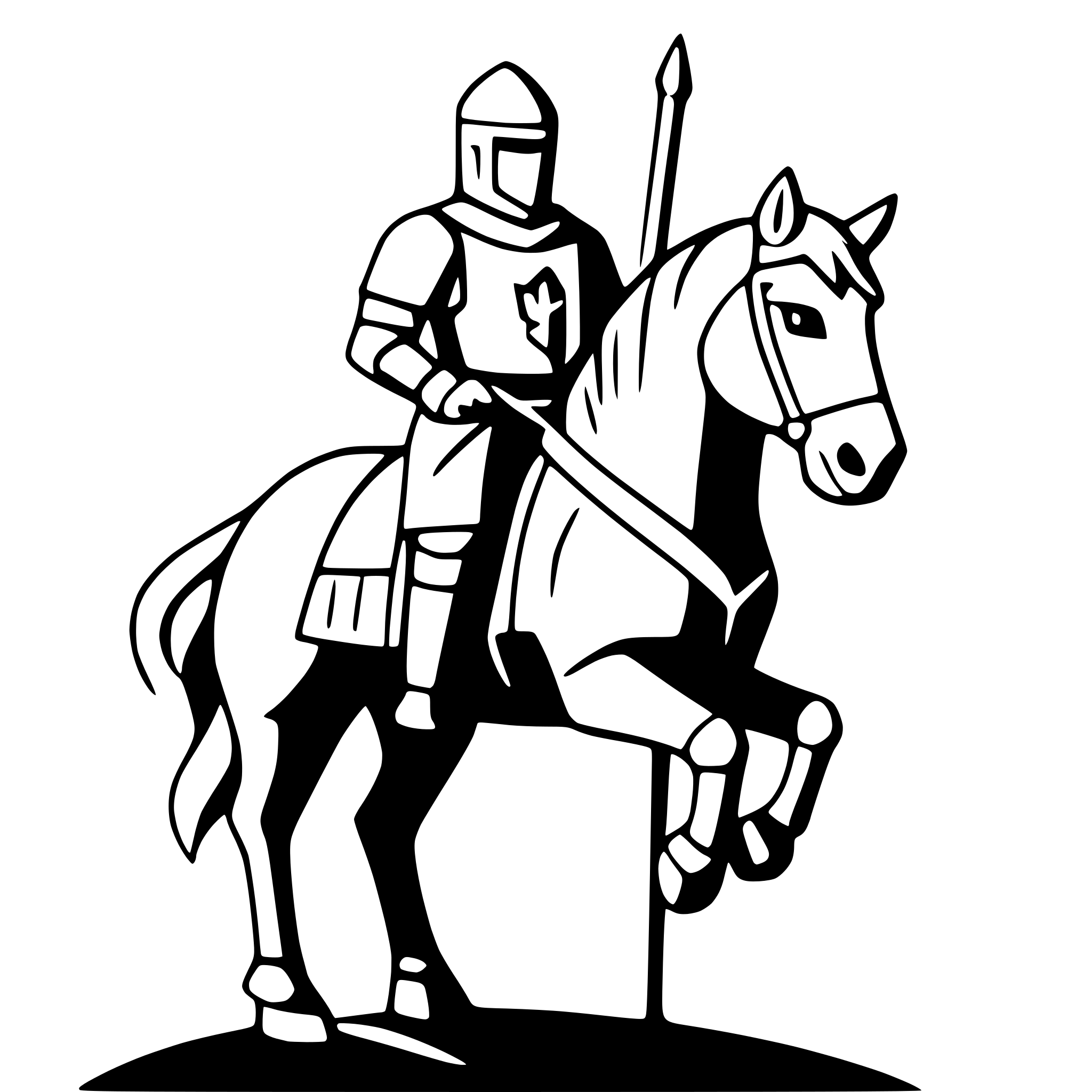 AI-generated SVG of 'medieval knight on horseback'