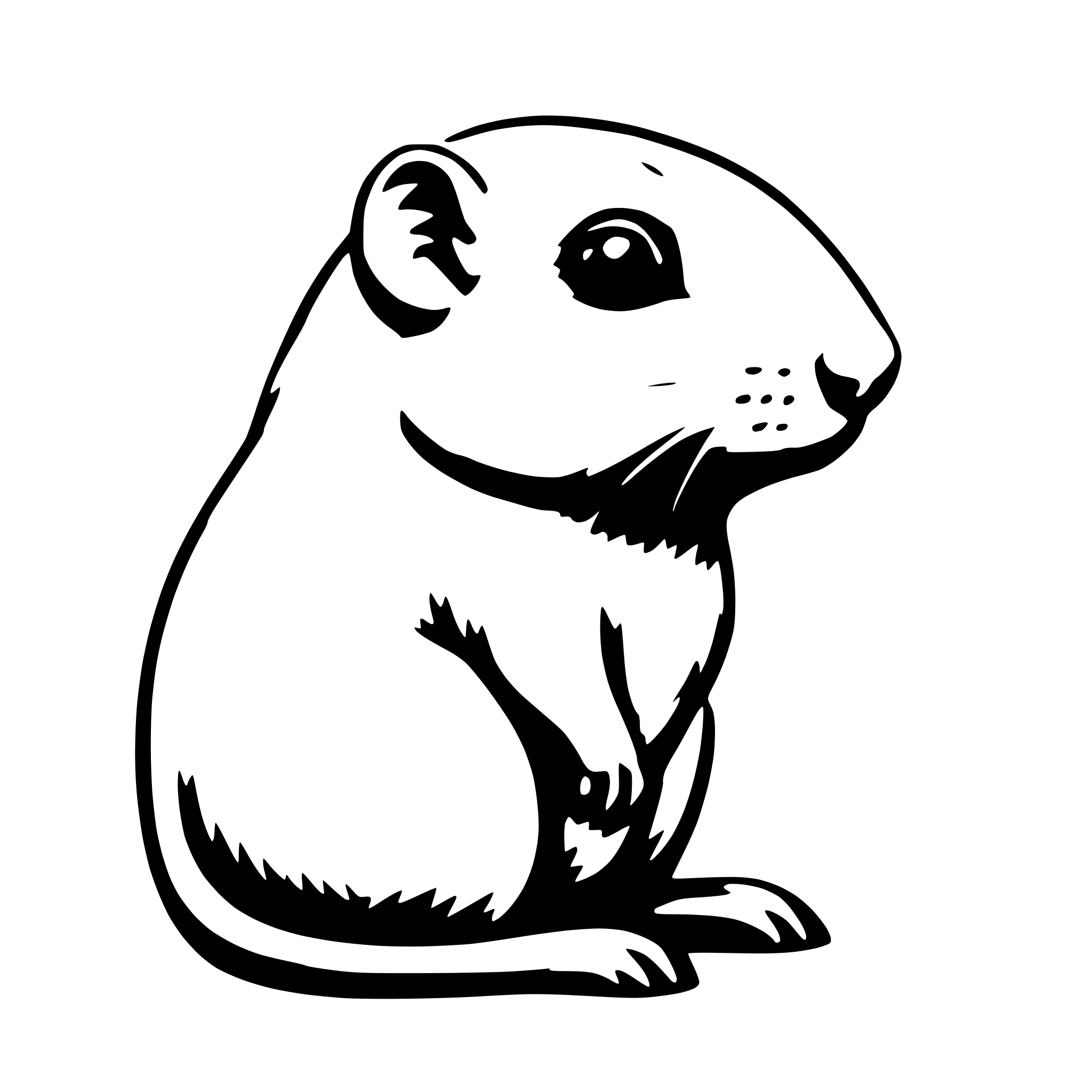 AI-generated SVG of 'a small gerbil in profile looking into the distance'