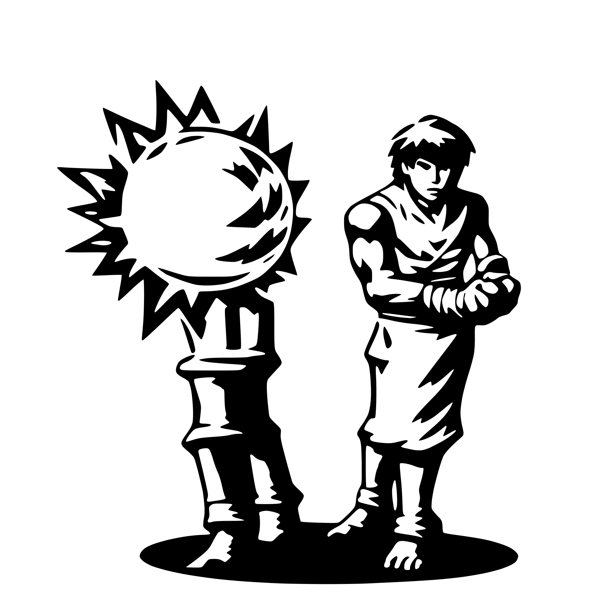 AI-generated SVG of 'Ryu and Ken Fireballs'