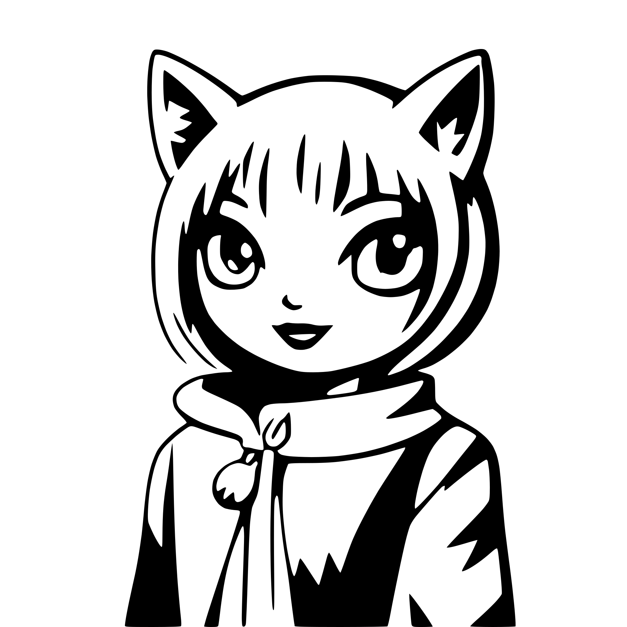 AI-generated SVG of 'cat with cosmic eyes'