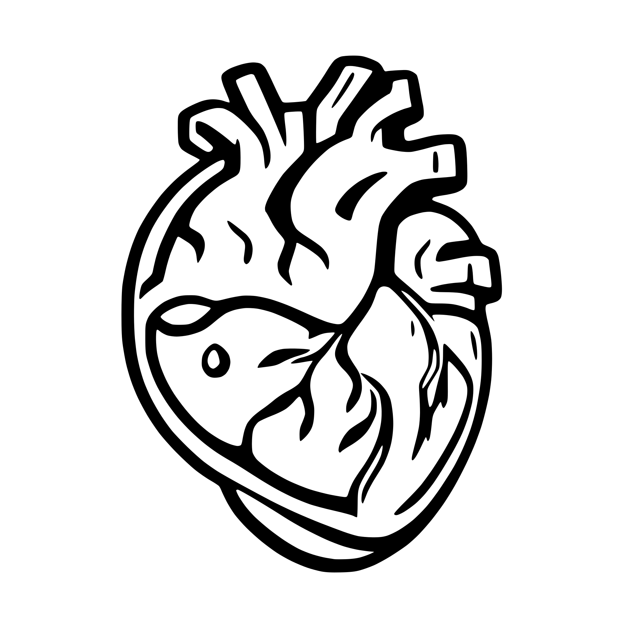 AI-generated SVG of a 3d human heart