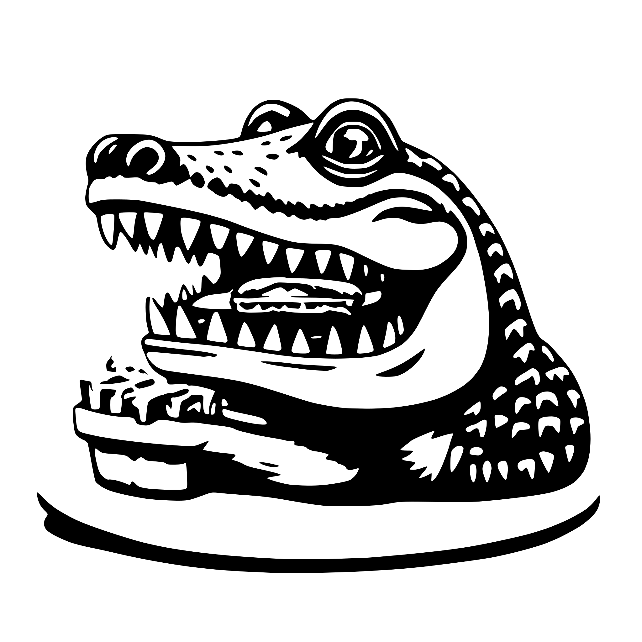AI-generated SVG of 'Crocodile eating a burger'