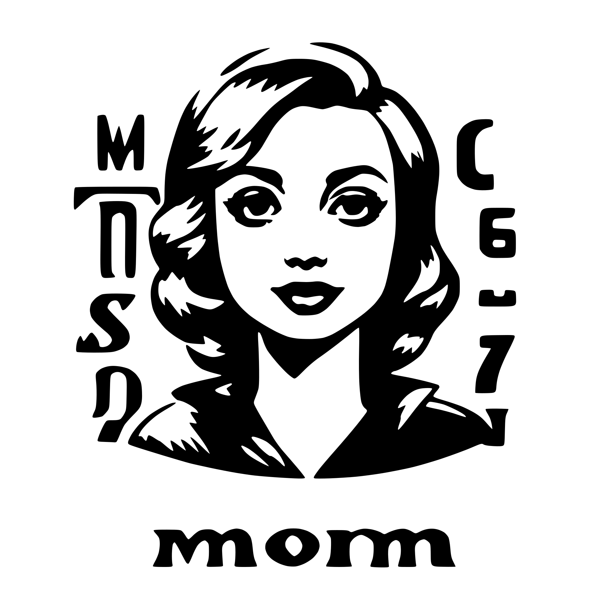 AI-generated SVG of 'Mom retro font'