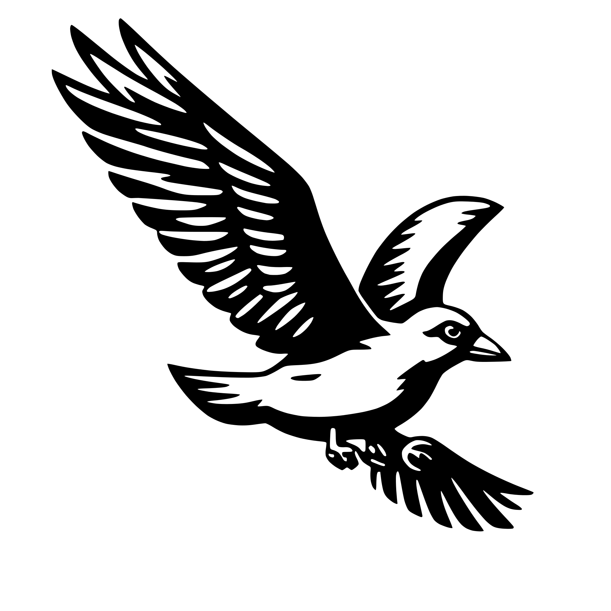 AI-generated SVG of a bird in flight