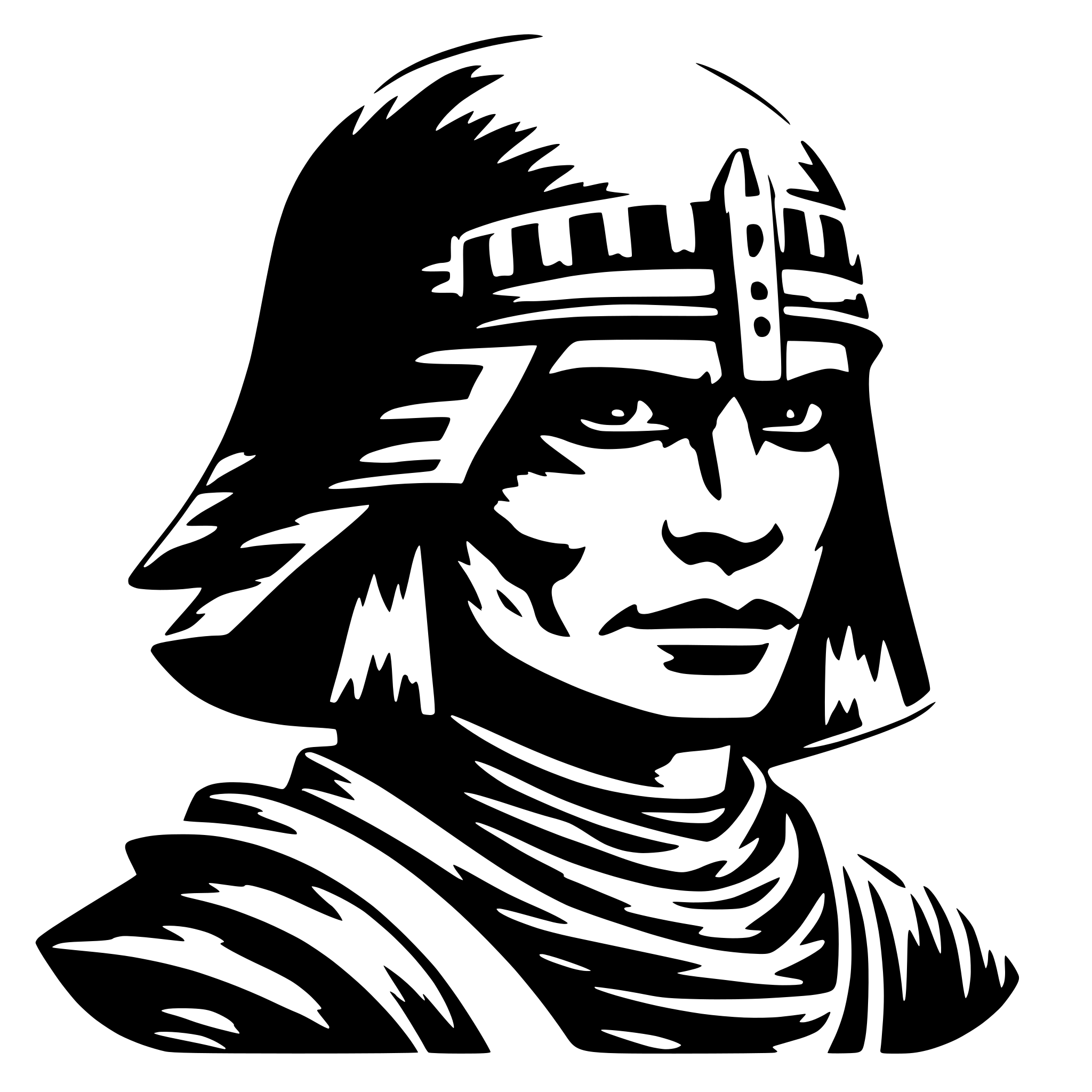 AI-generated SVG of 'samurai, face covered'