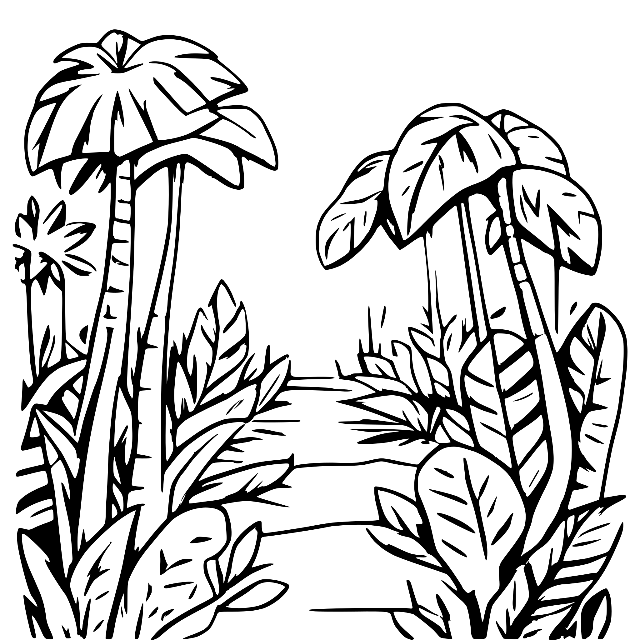 AI-generated SVG of a An ancient, modest kingdom with a dense Kalimantan jungle background.