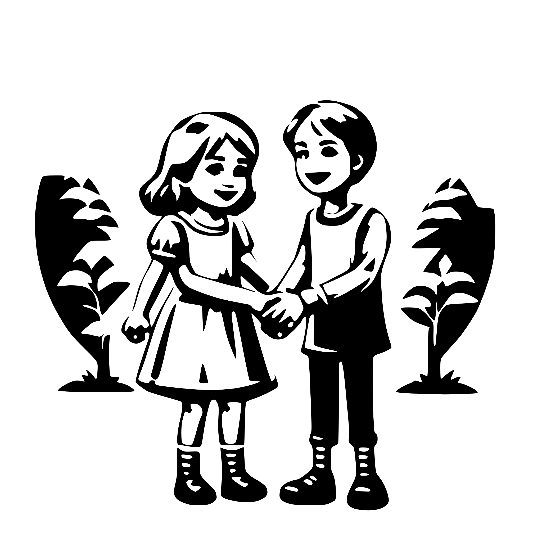 AI-generated SVG of a an educator with toddlers holding hands AI-generated SVG of a an educator with toddlers holding hands