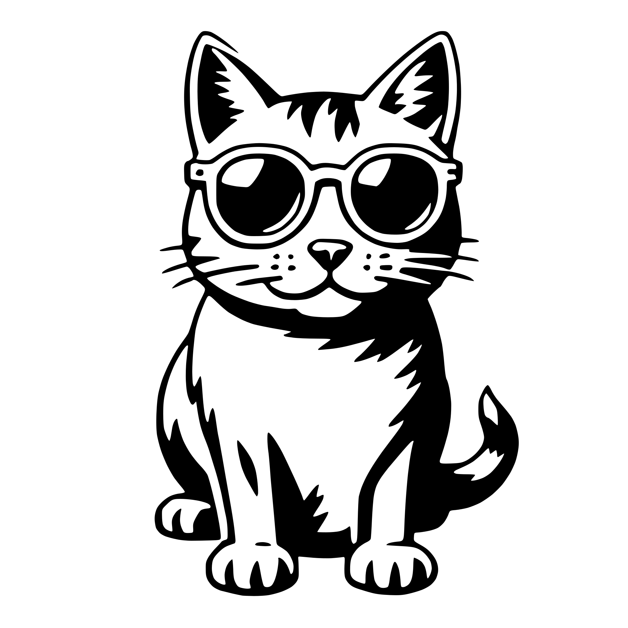 AI-generated SVG of a cat wearing sunglasses
