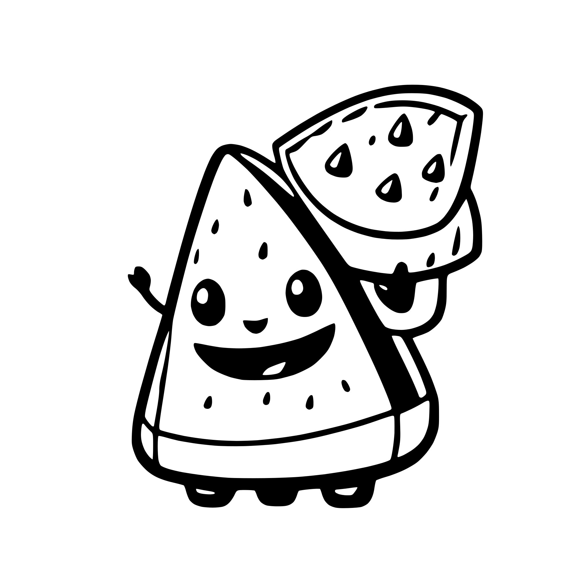 AI-generated SVG of a a watermelon slice playing a guitar