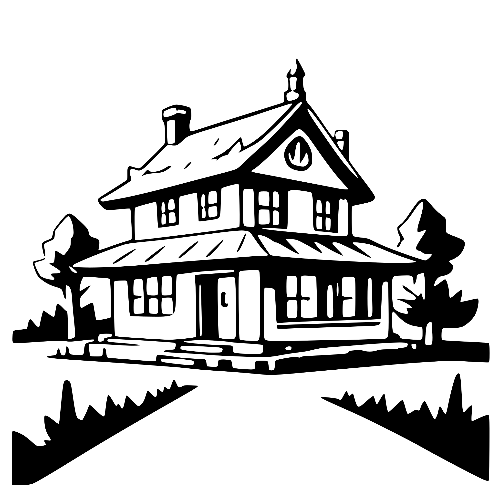 AI-generated SVG of 'haunted house with spirits'