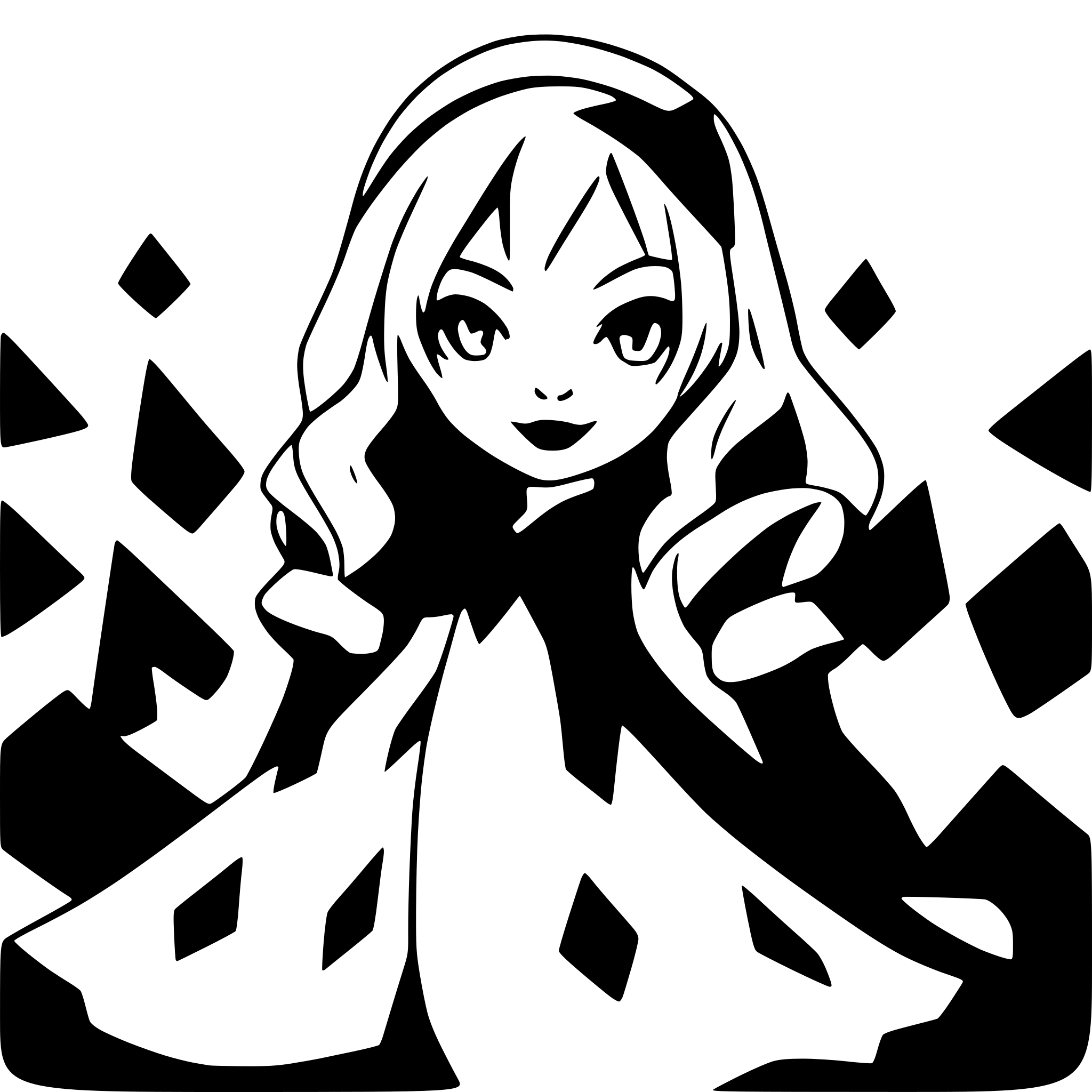 AI-generated SVG of a alice in wonderland red and black