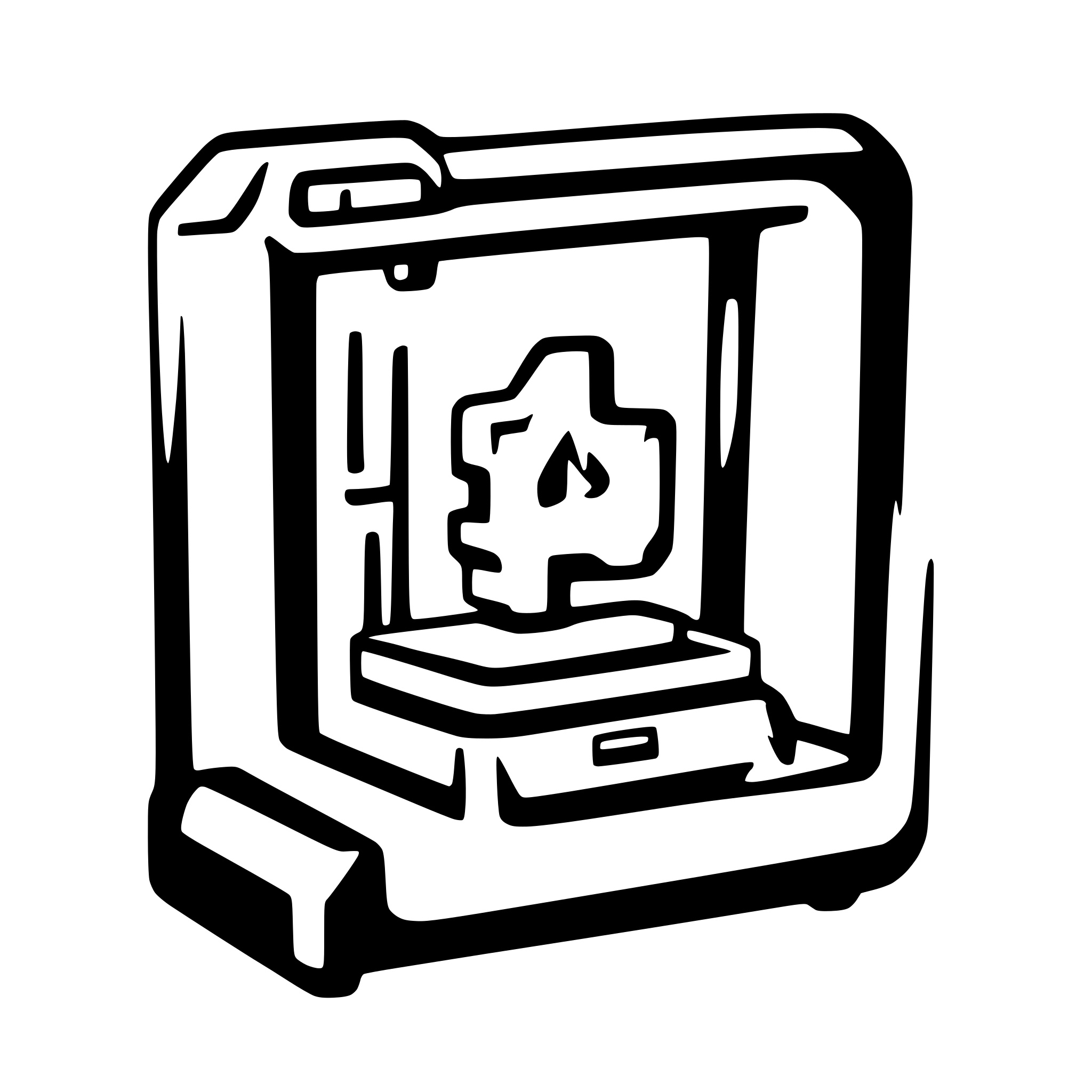 AI-generated SVG of a a 3d printer logo