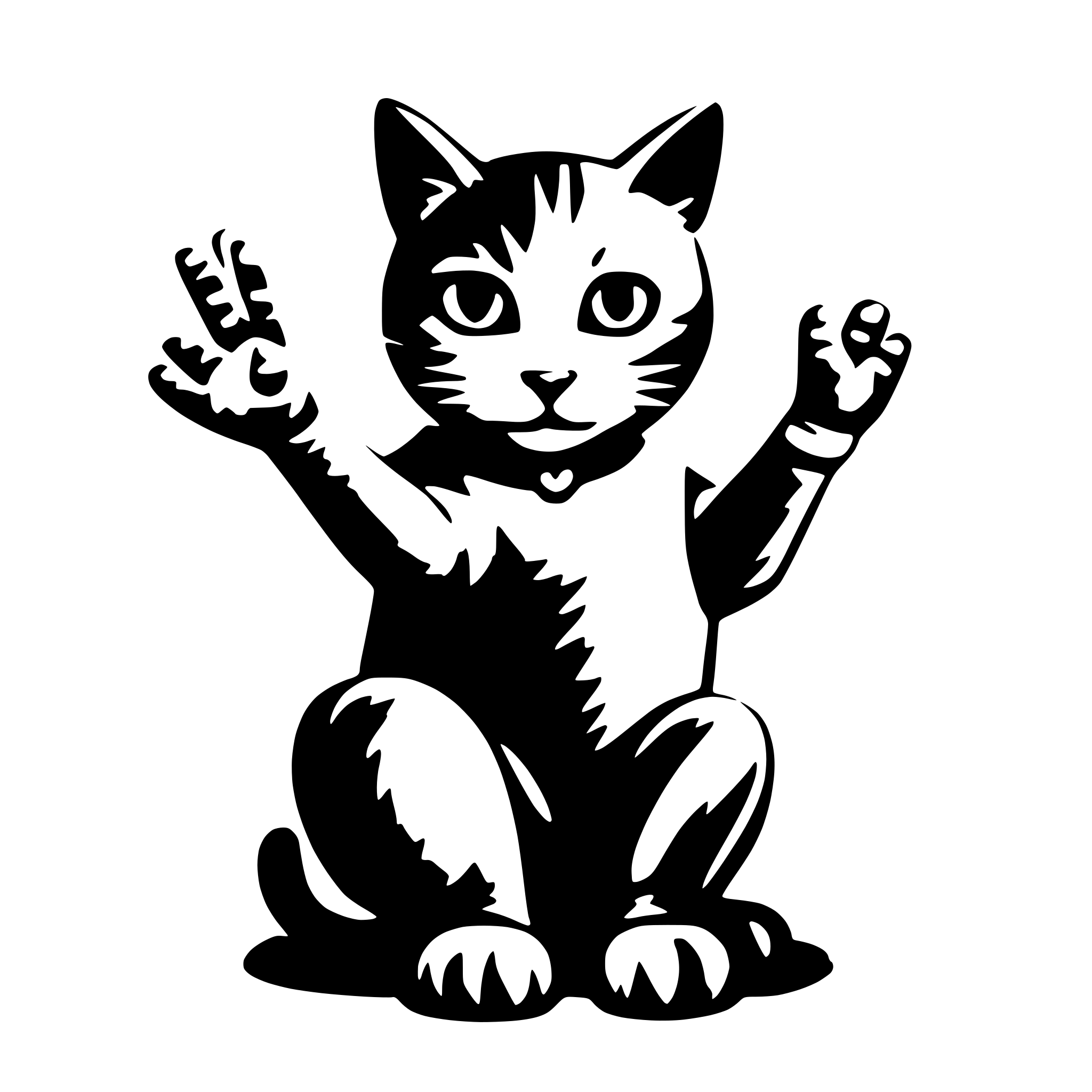 AI-generated SVG of 'cat with hands'