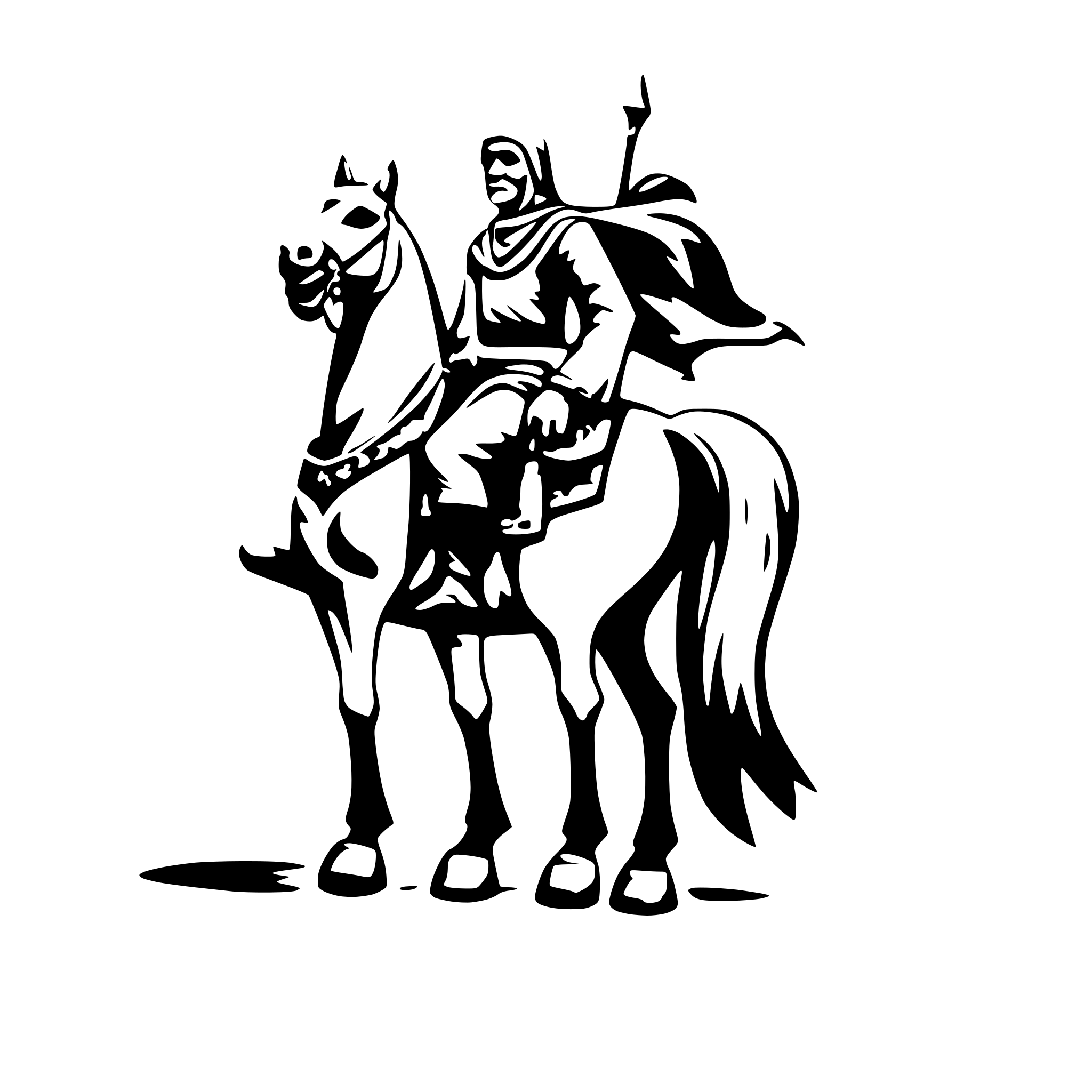 AI-generated SVG of a Old Pashtun Muslim Warrior on Hhorse