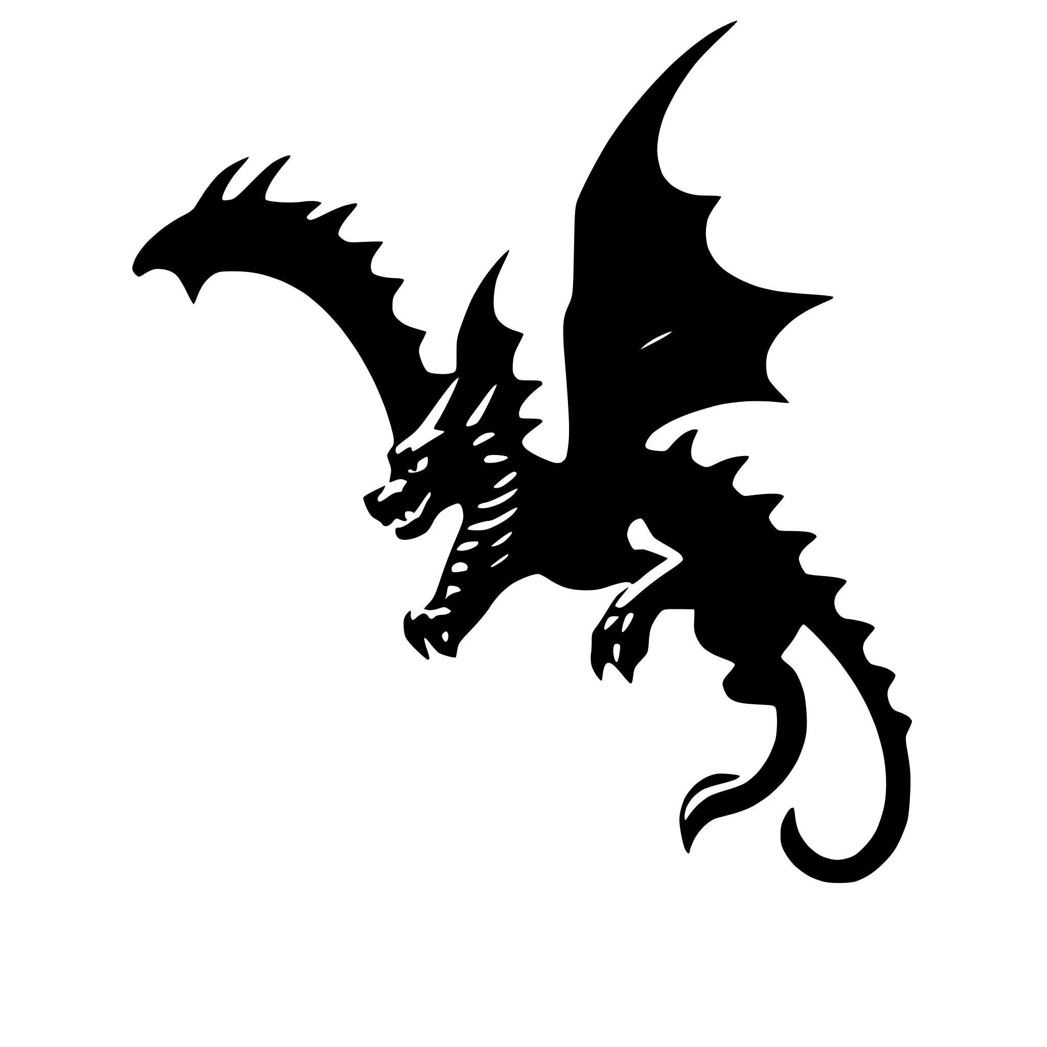 AI-generated SVG of a abstract dragon in flight