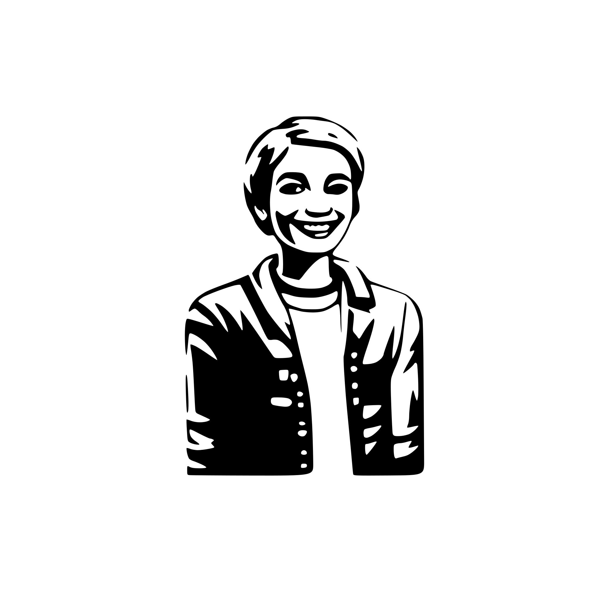 AI-generated SVG of a happy person