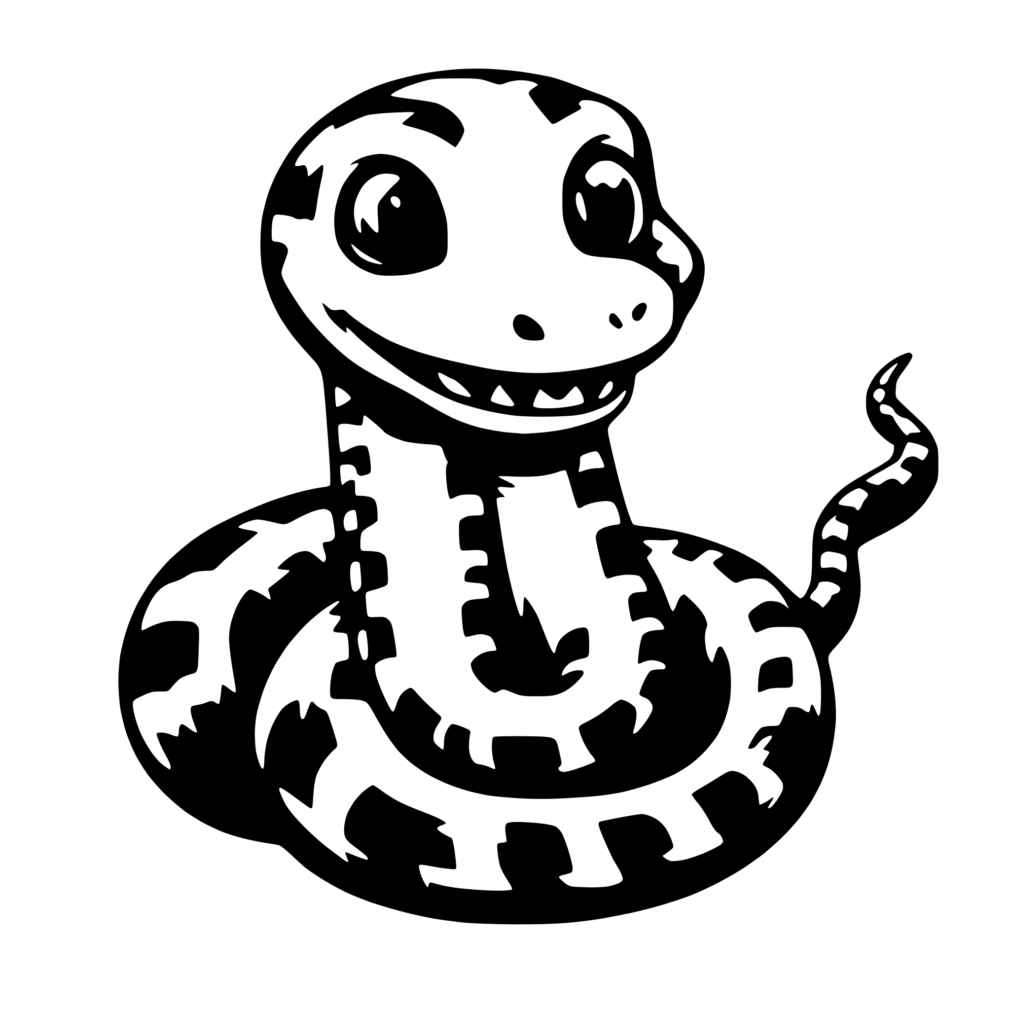 AI-generated SVG of 'a cute snake'