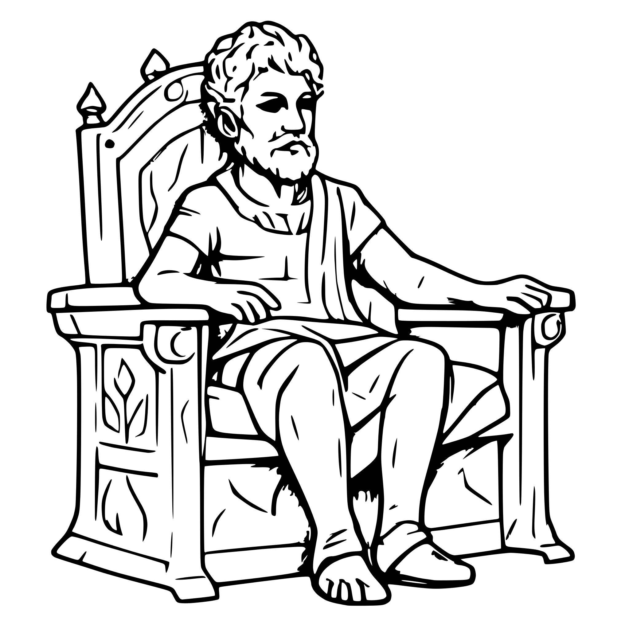 AI-generated SVG of 'marcus aurelius on throne writing'