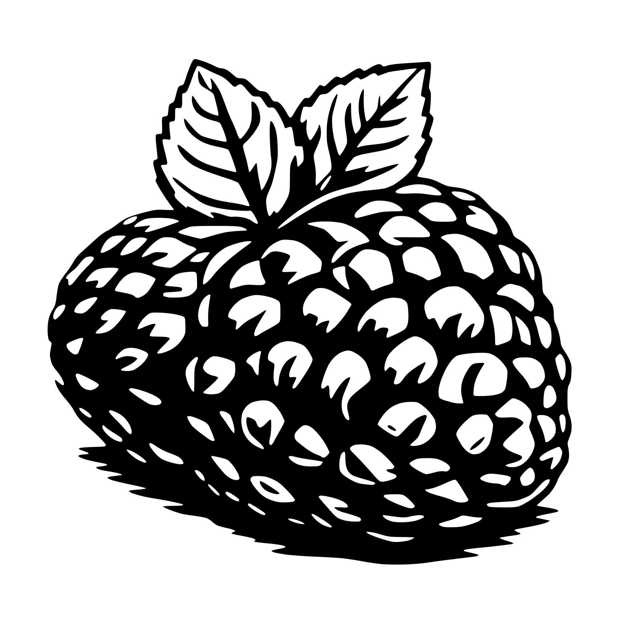 AI-generated SVG of a one red raspberry