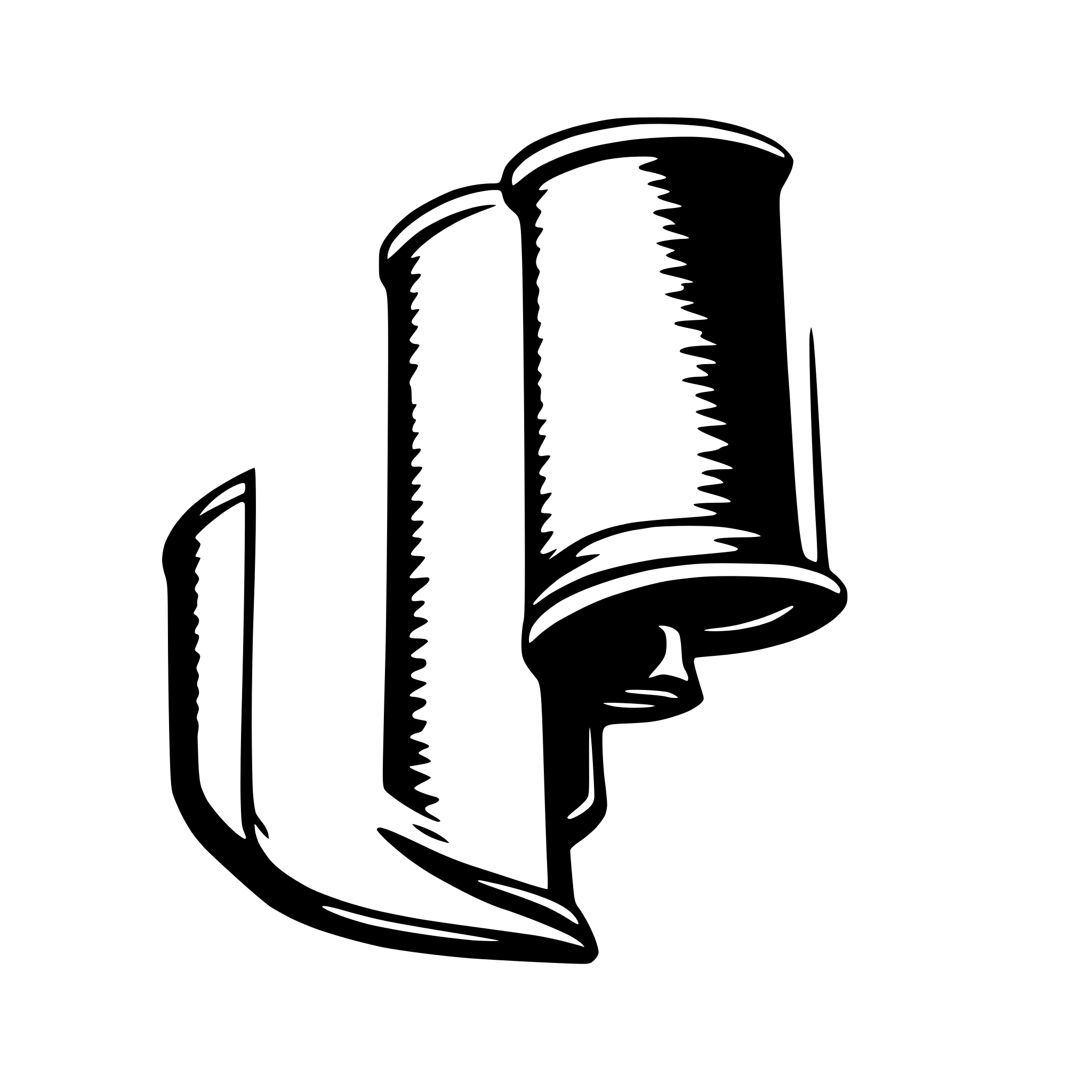 AI-generated SVG of a a scroll partially open