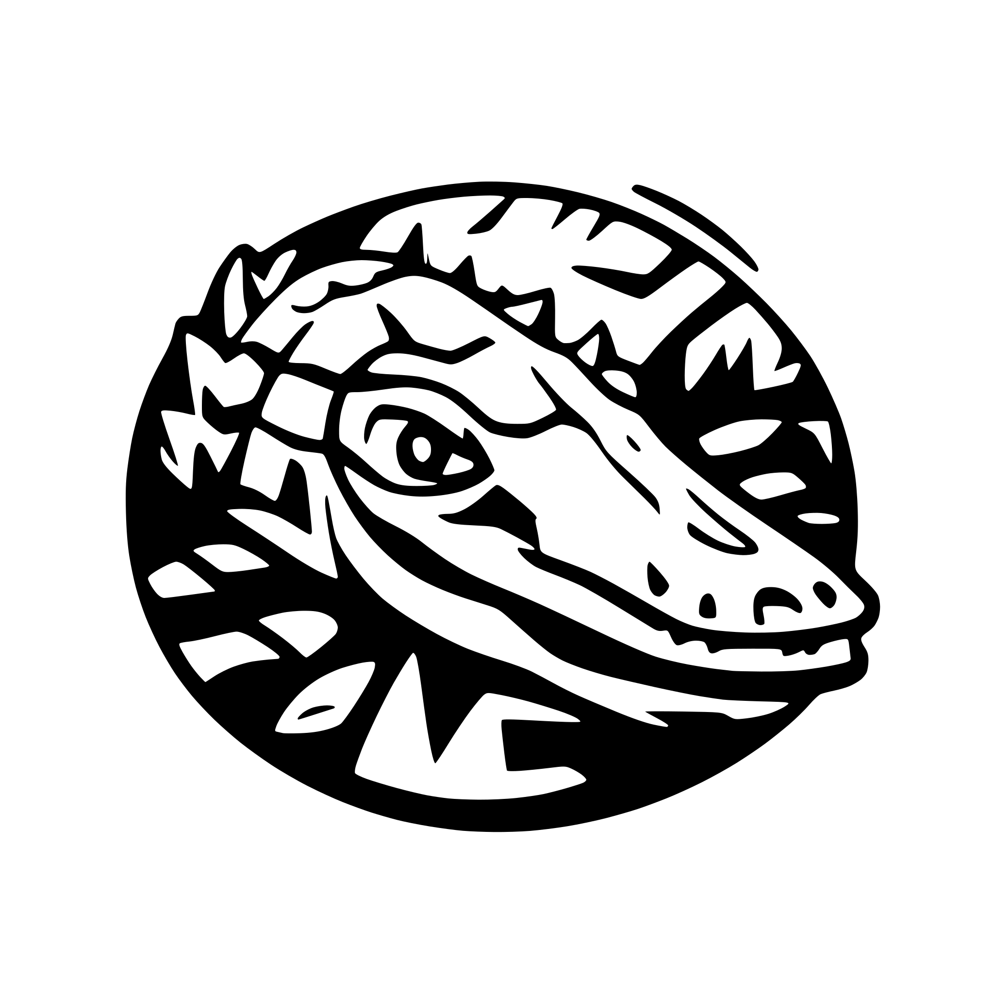 AI-generated SVG of a the crocodile lies on its side