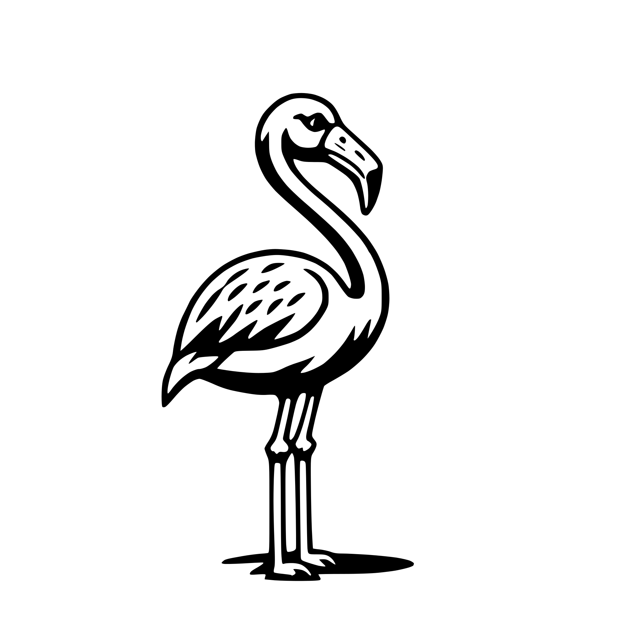AI-generated SVG of 'flamingo with hula hoop'