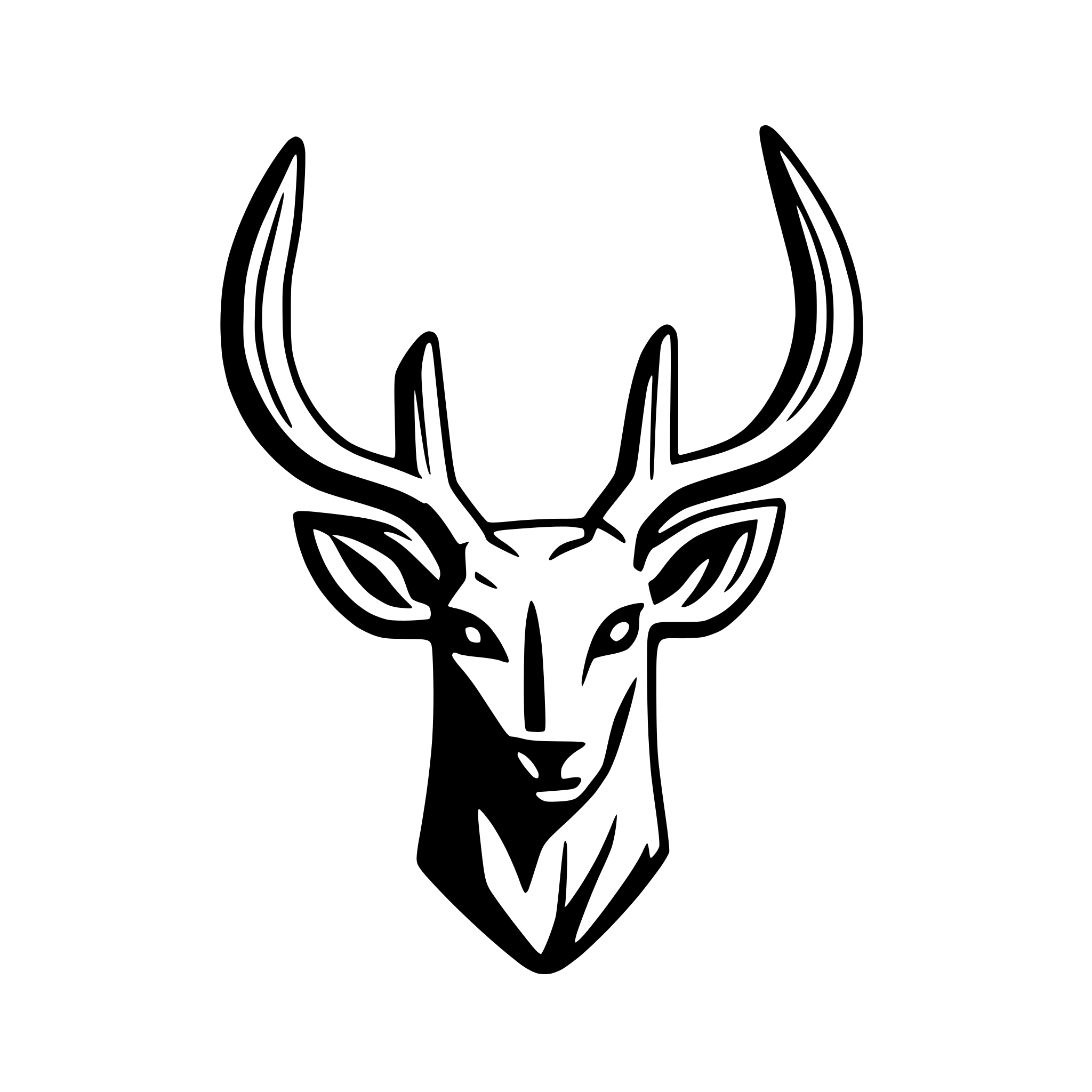 AI-generated SVG of a can you generate a svg file of a logo of a minimalist Kudu deer horns