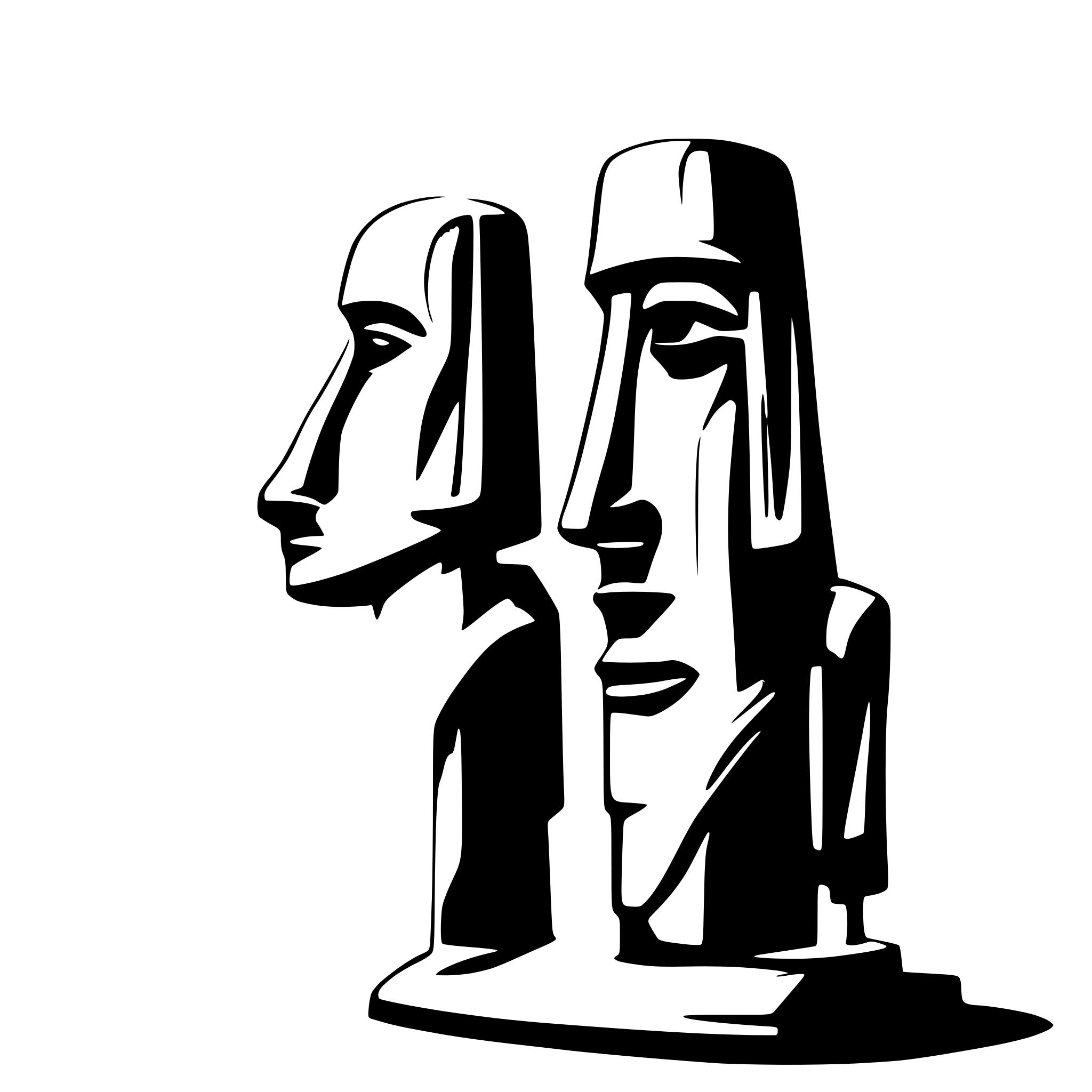 AI-generated SVG of a side view of a minimalist moai