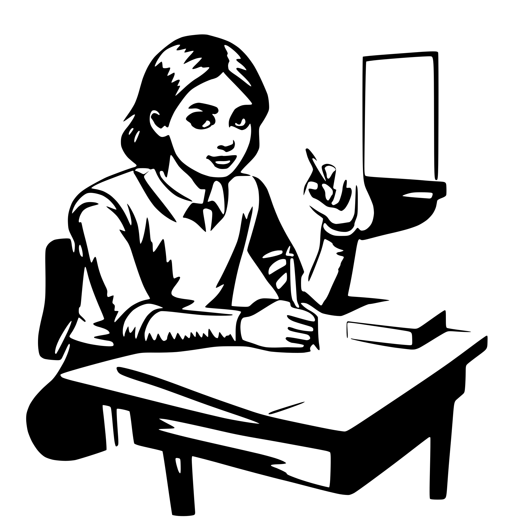 AI-generated SVG of 'student writing math exam'
