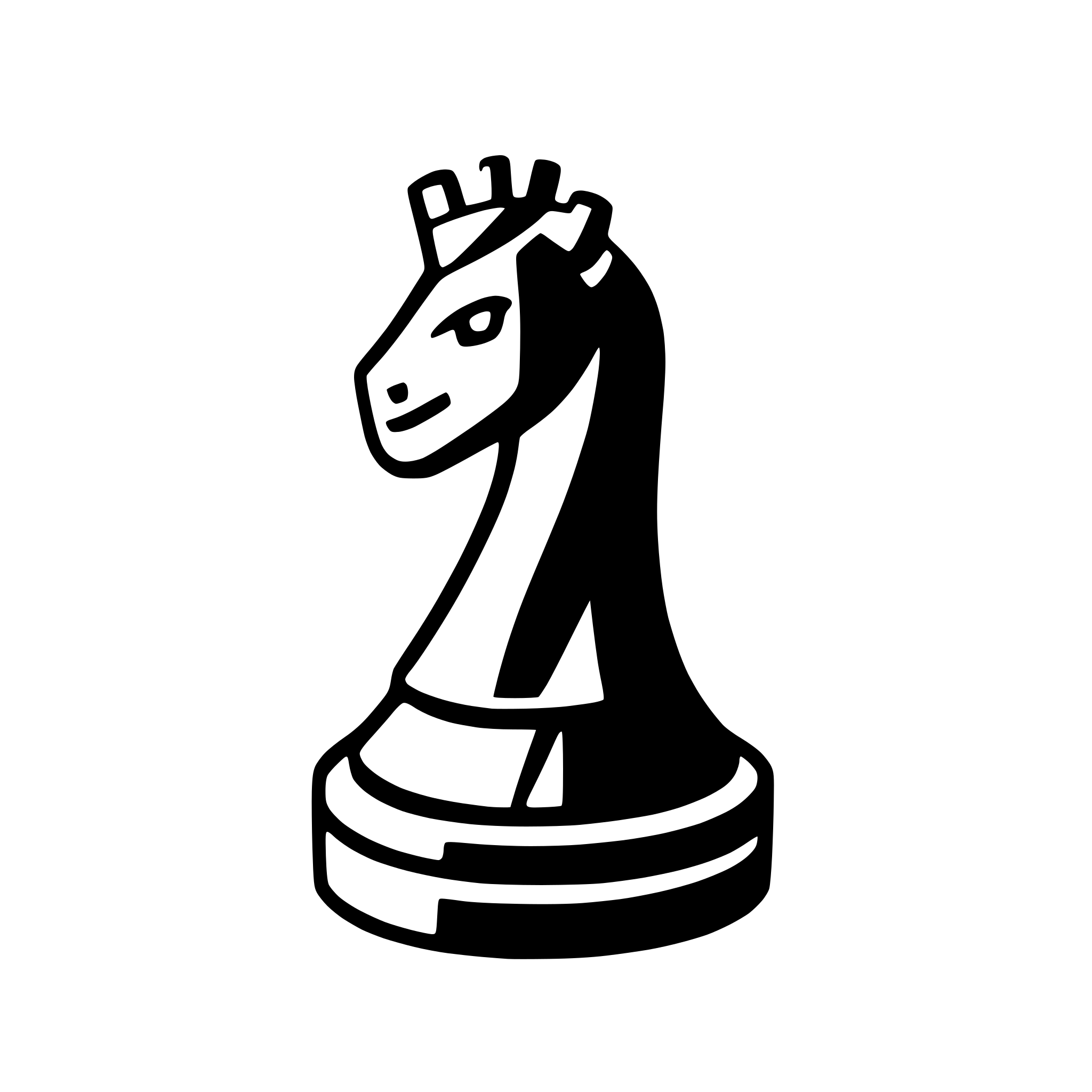 AI-generated SVG of 'chess knight on board'