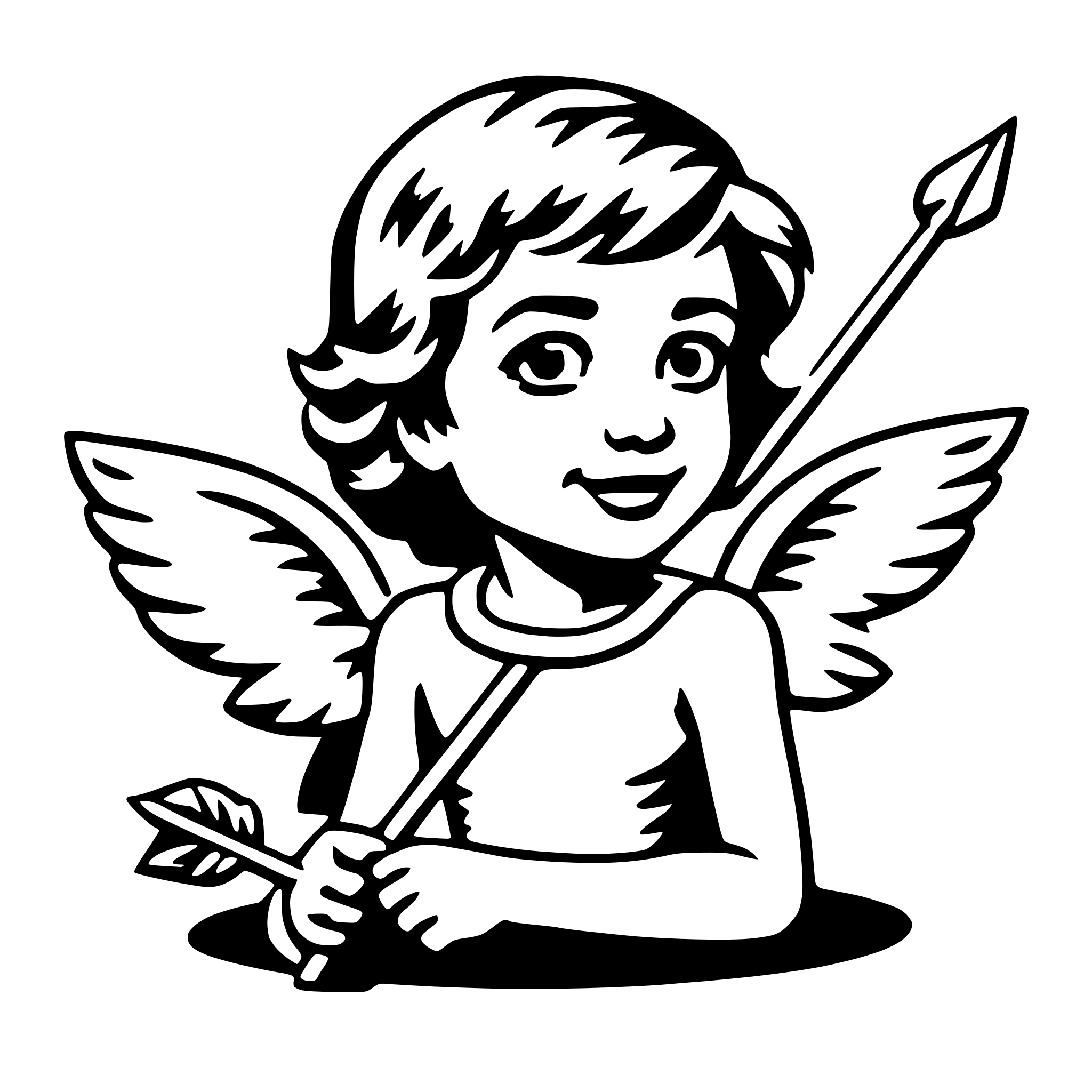 AI-generated SVG of a cupid with bow