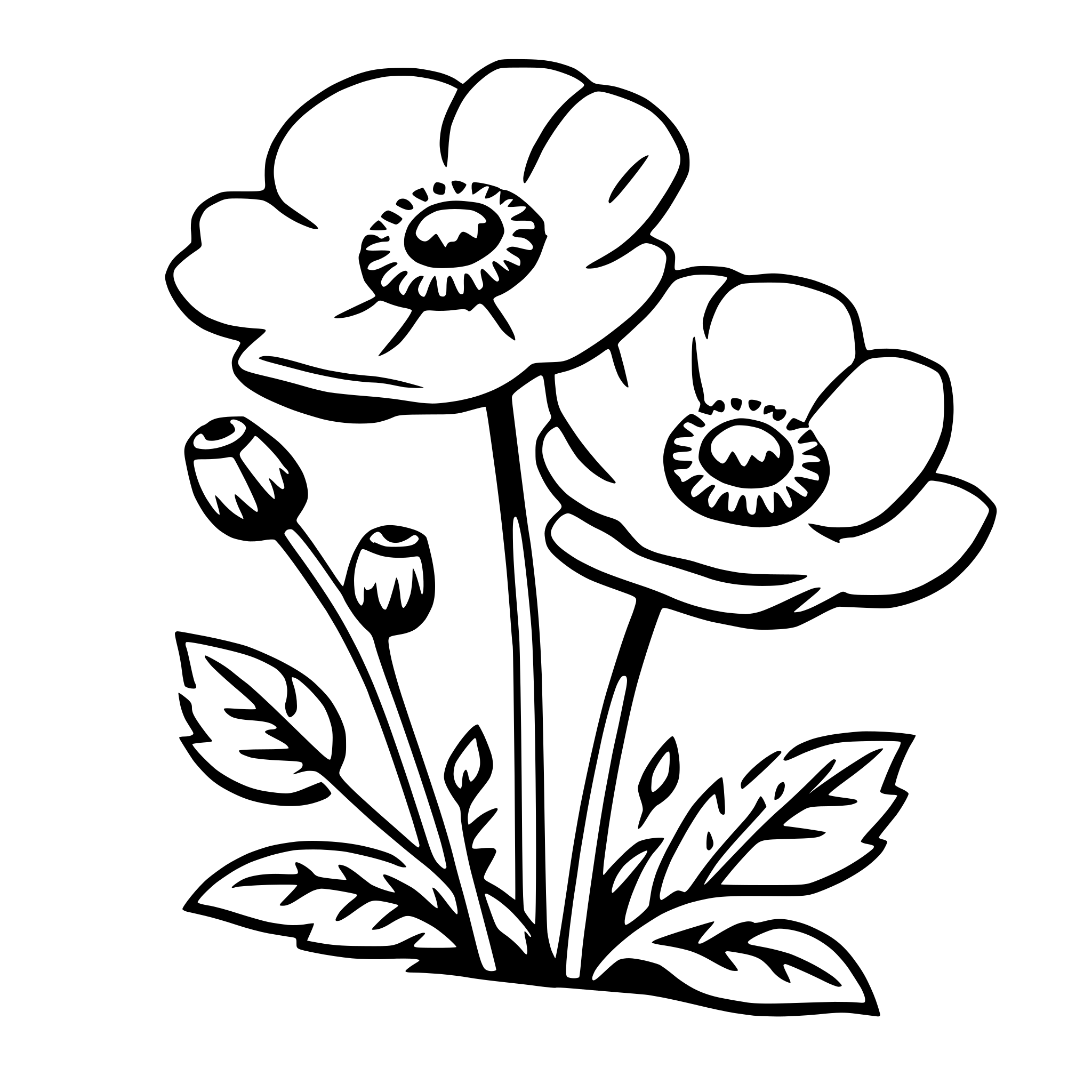 AI-generated SVG of a anemone