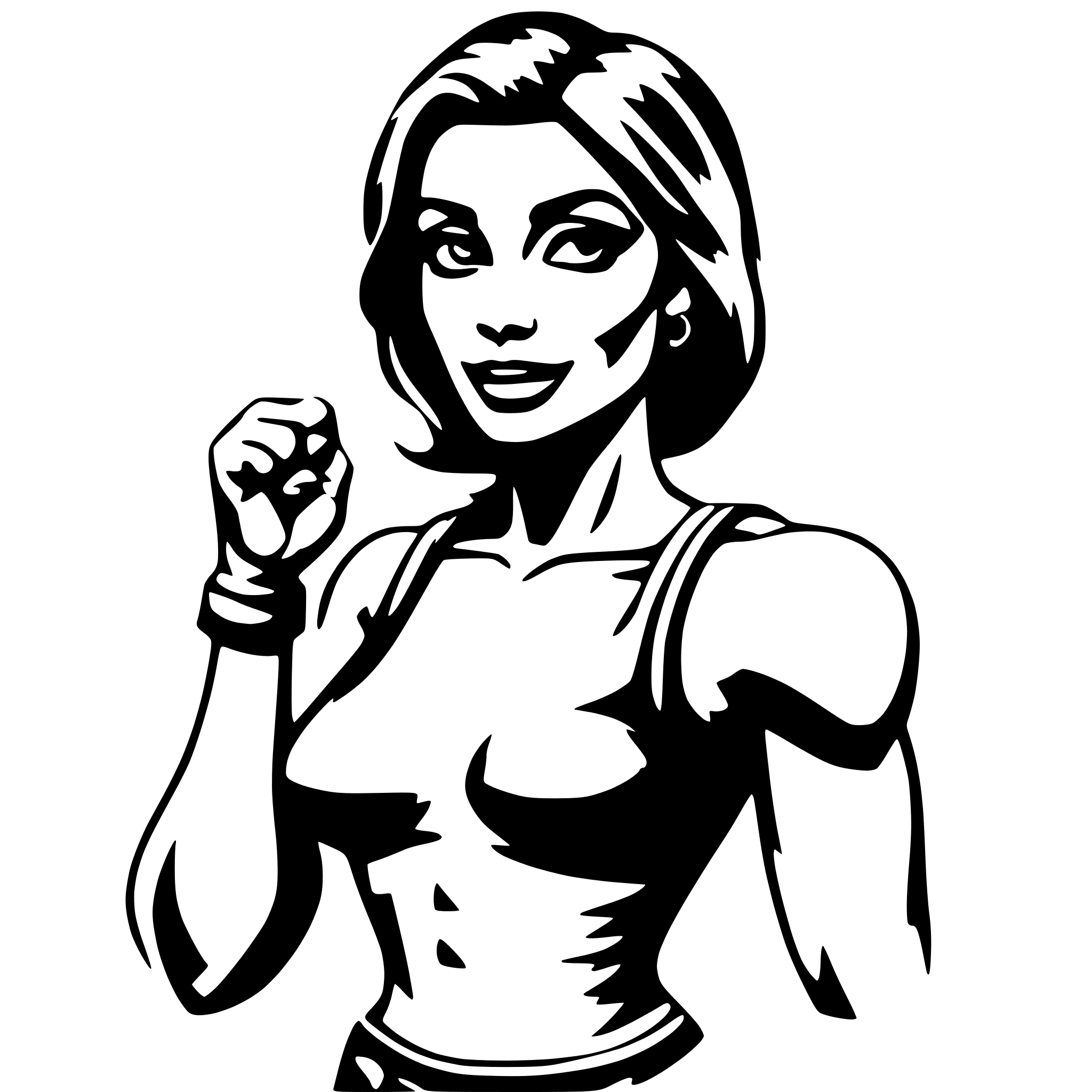 AI-generated SVG of a muscle woman