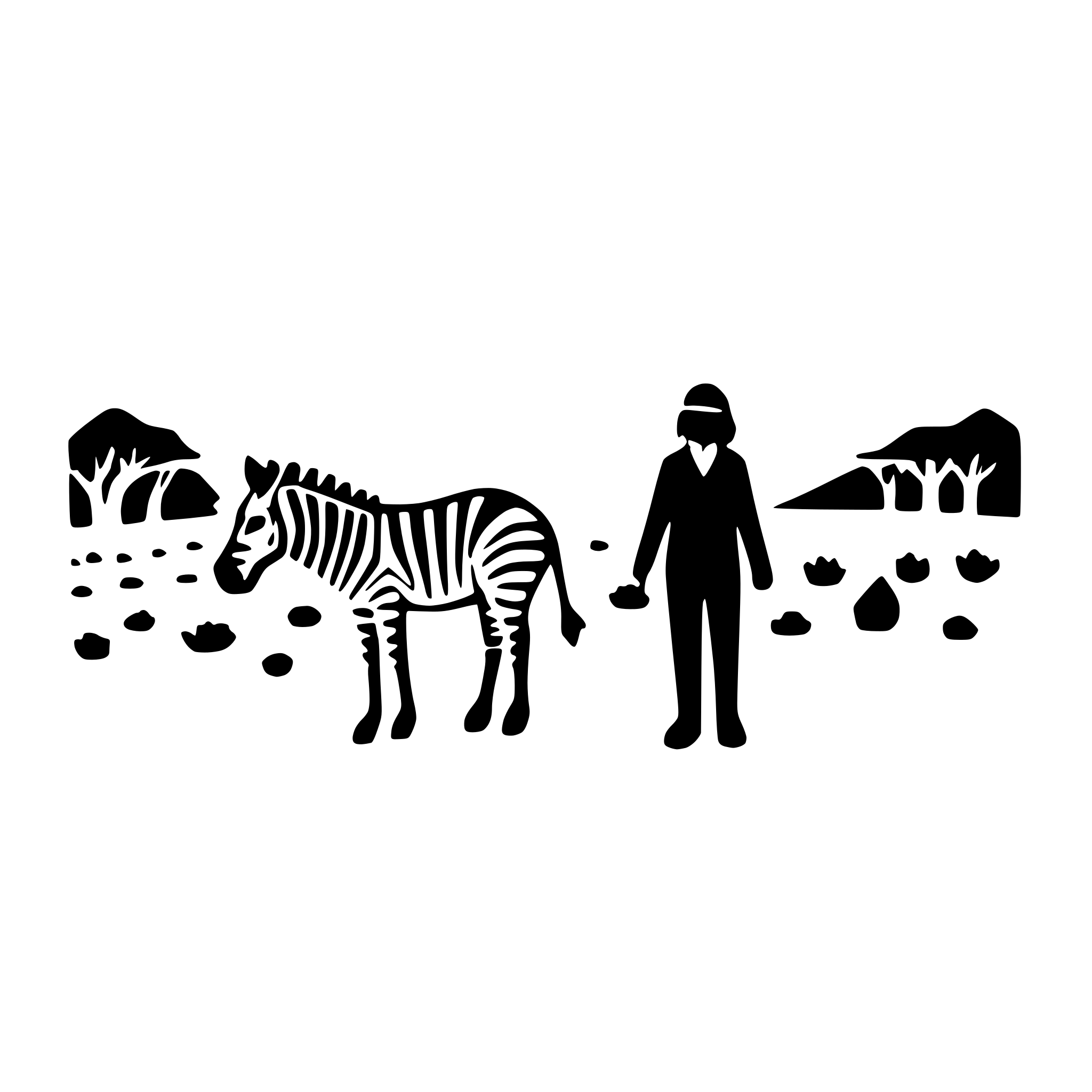 AI-generated SVG of a zebra walking across savanna