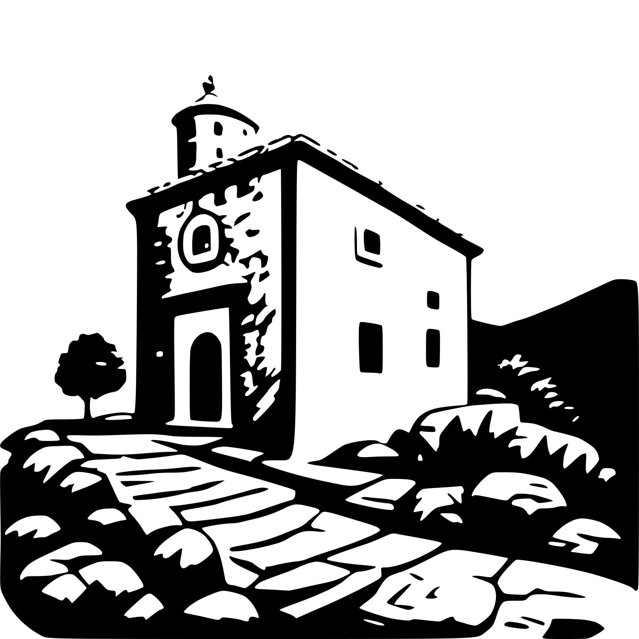 AI-generated SVG of a stone house in hercegovina, croatia