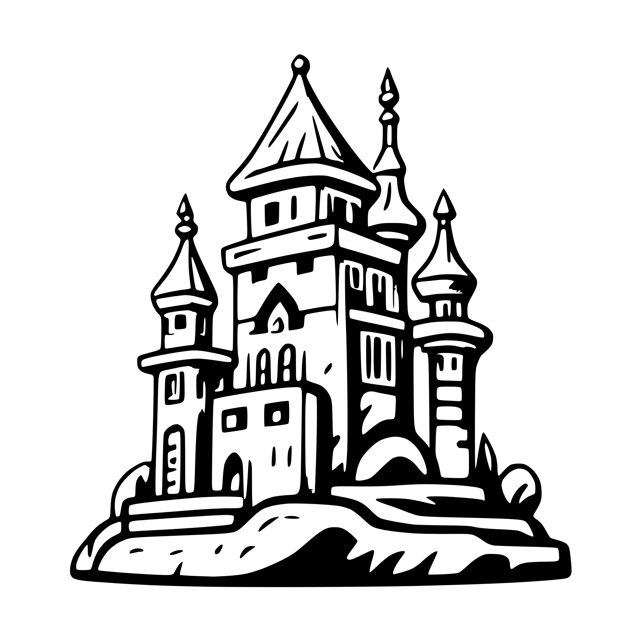 AI-generated SVG of 'two tower fortress'