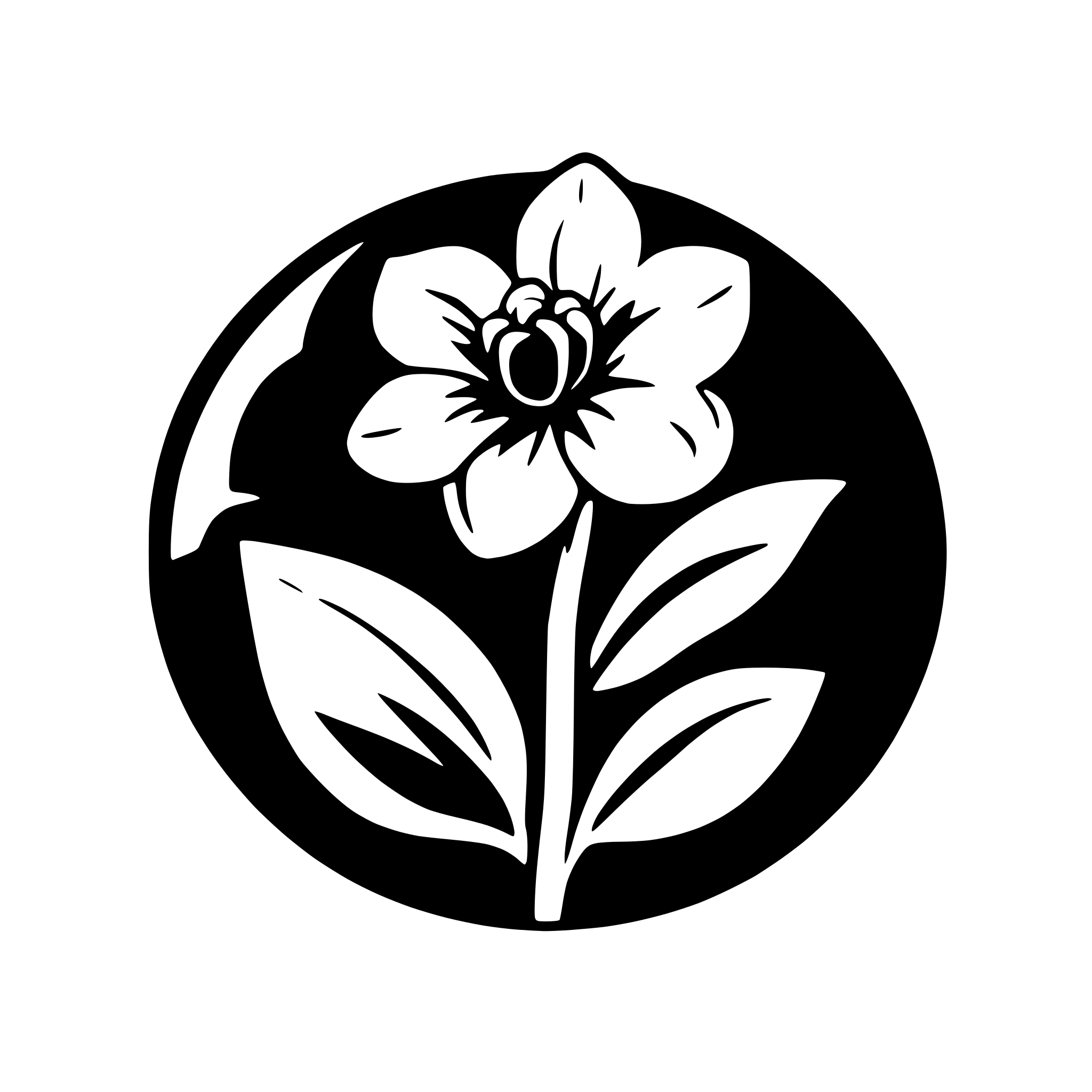 AI-generated SVG of a simple orchid flower silhouette logo