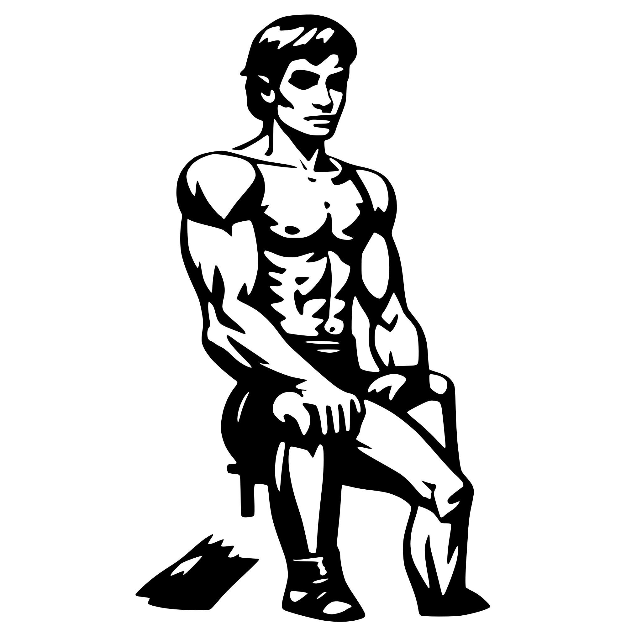 AI-generated SVG of 'a muscle man'