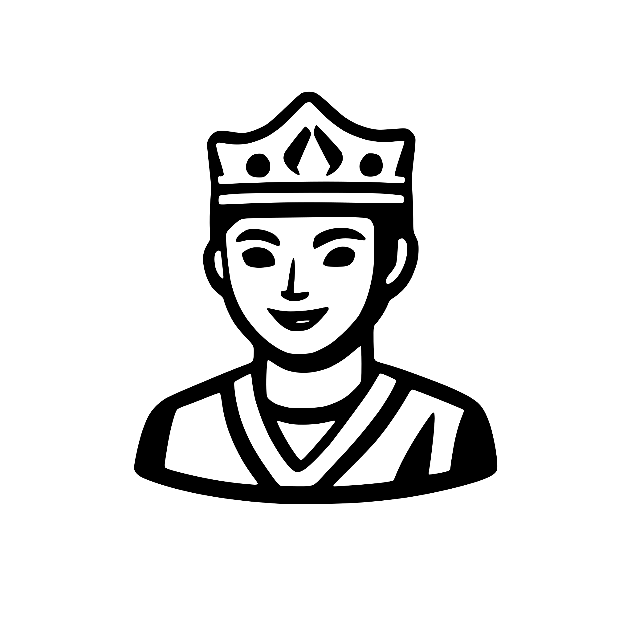 AI-generated SVG of a Person with crown flat icon - app icon - only lines