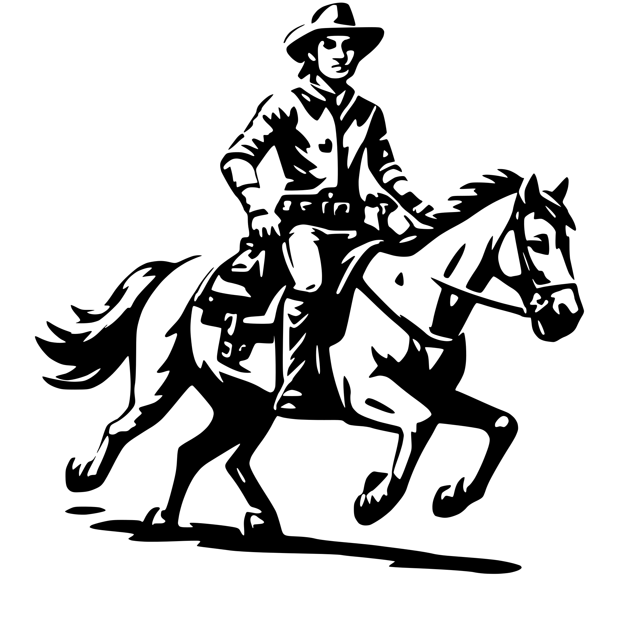 AI-generated SVG of 'cowboy on horse running'