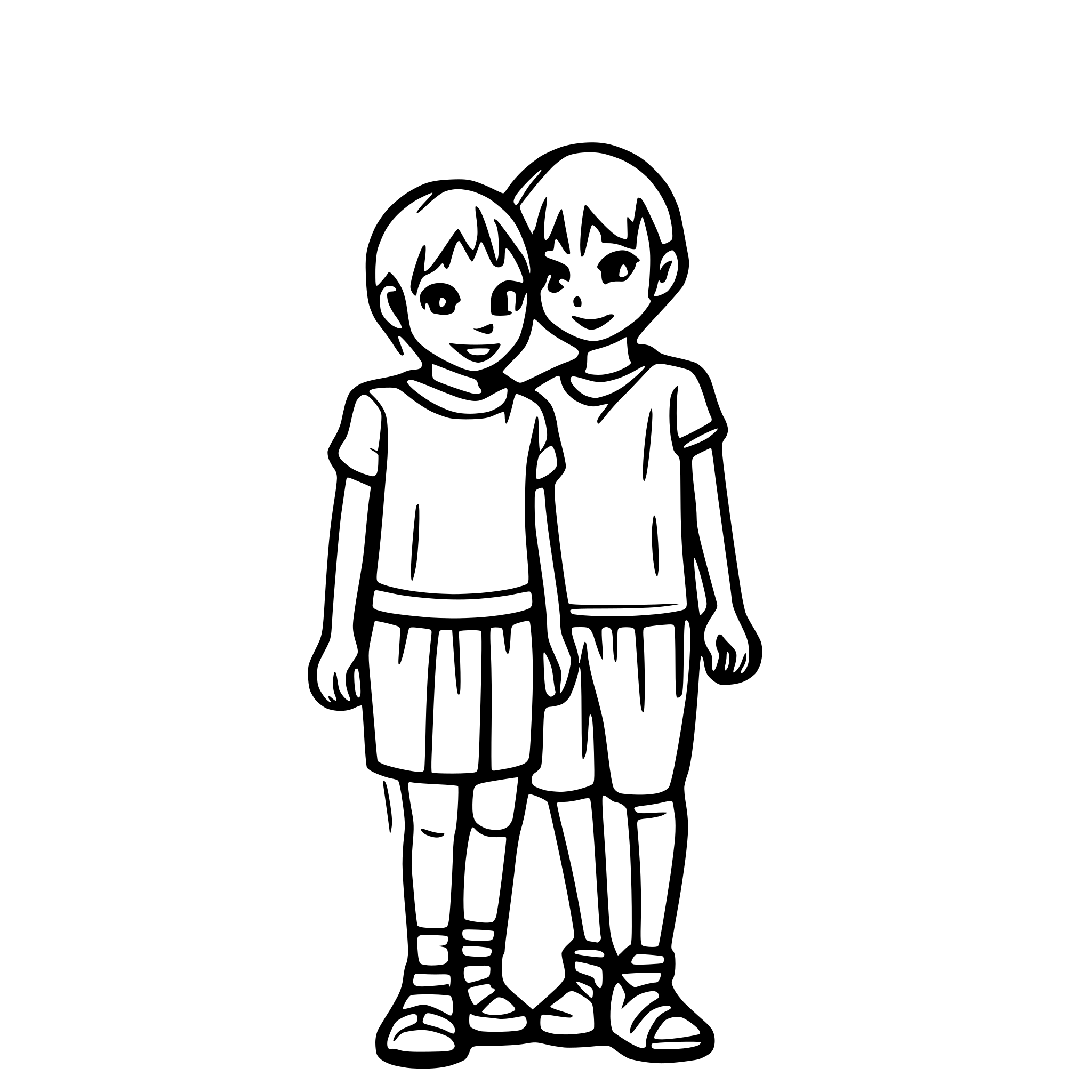 AI-generated SVG of a boys forming a line and holding hands