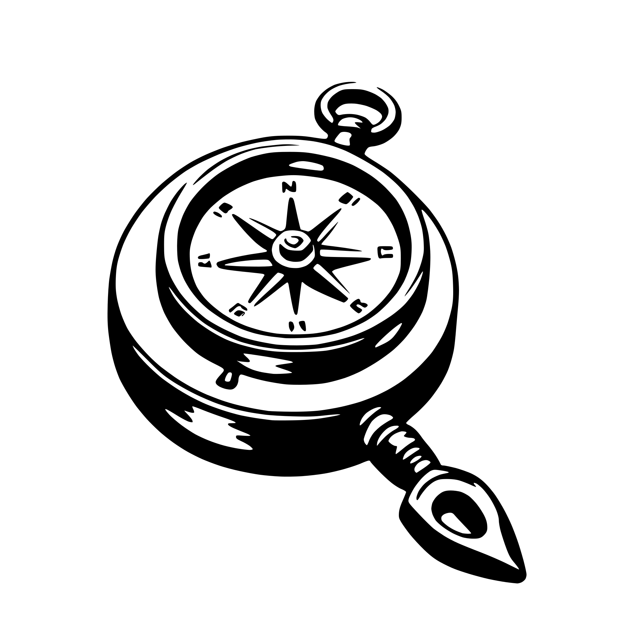 AI-generated SVG of a compass and map