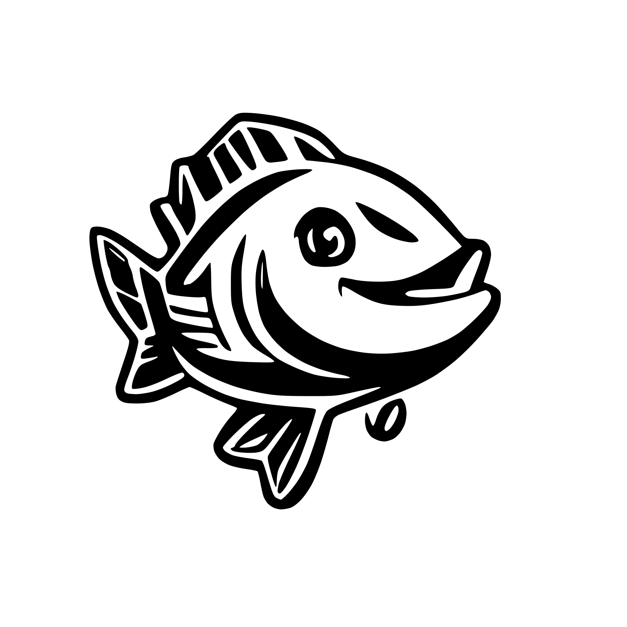 AI-generated SVG of a red snapper depiction for use as logo, happy appearance