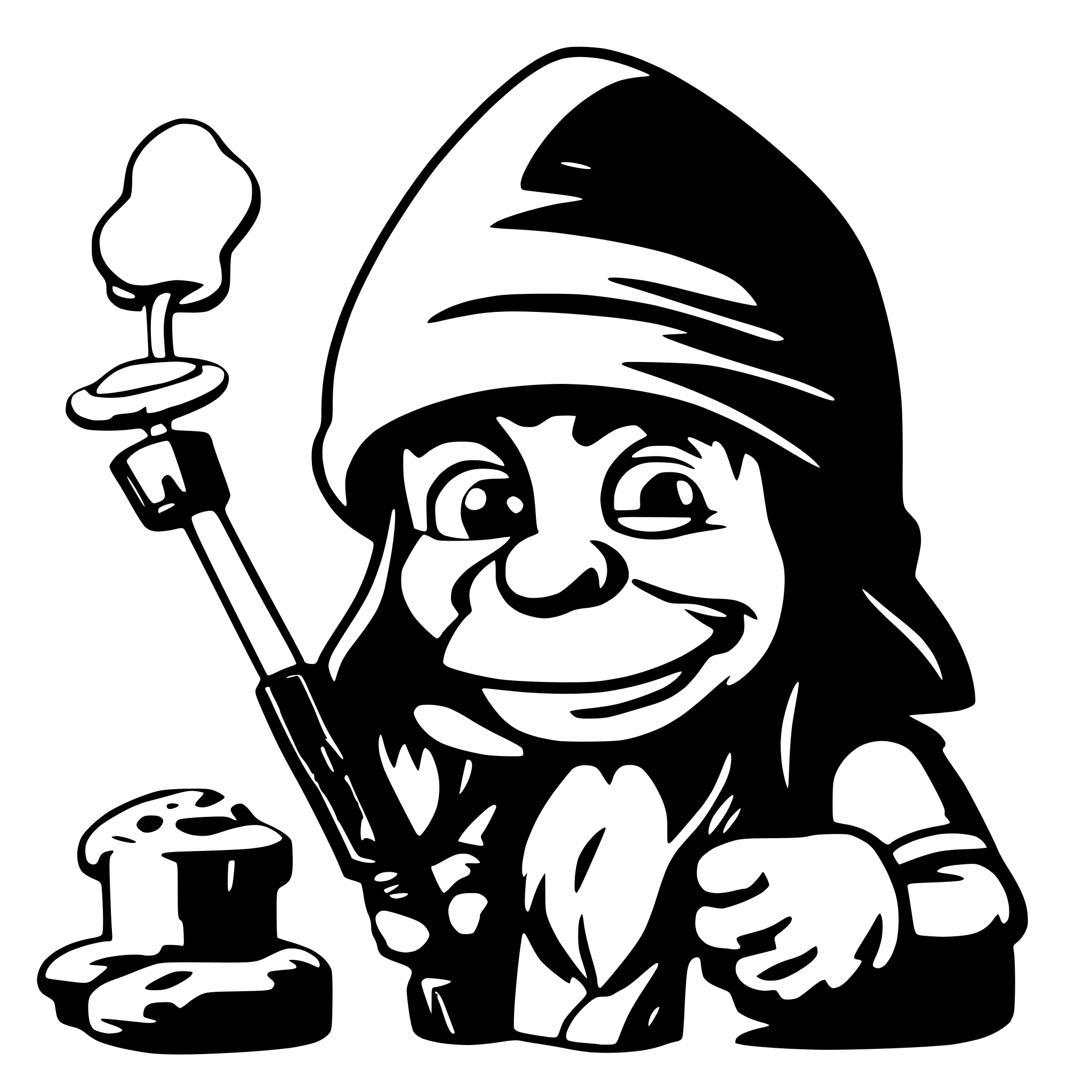 AI-generated SVG of a stoner smurf